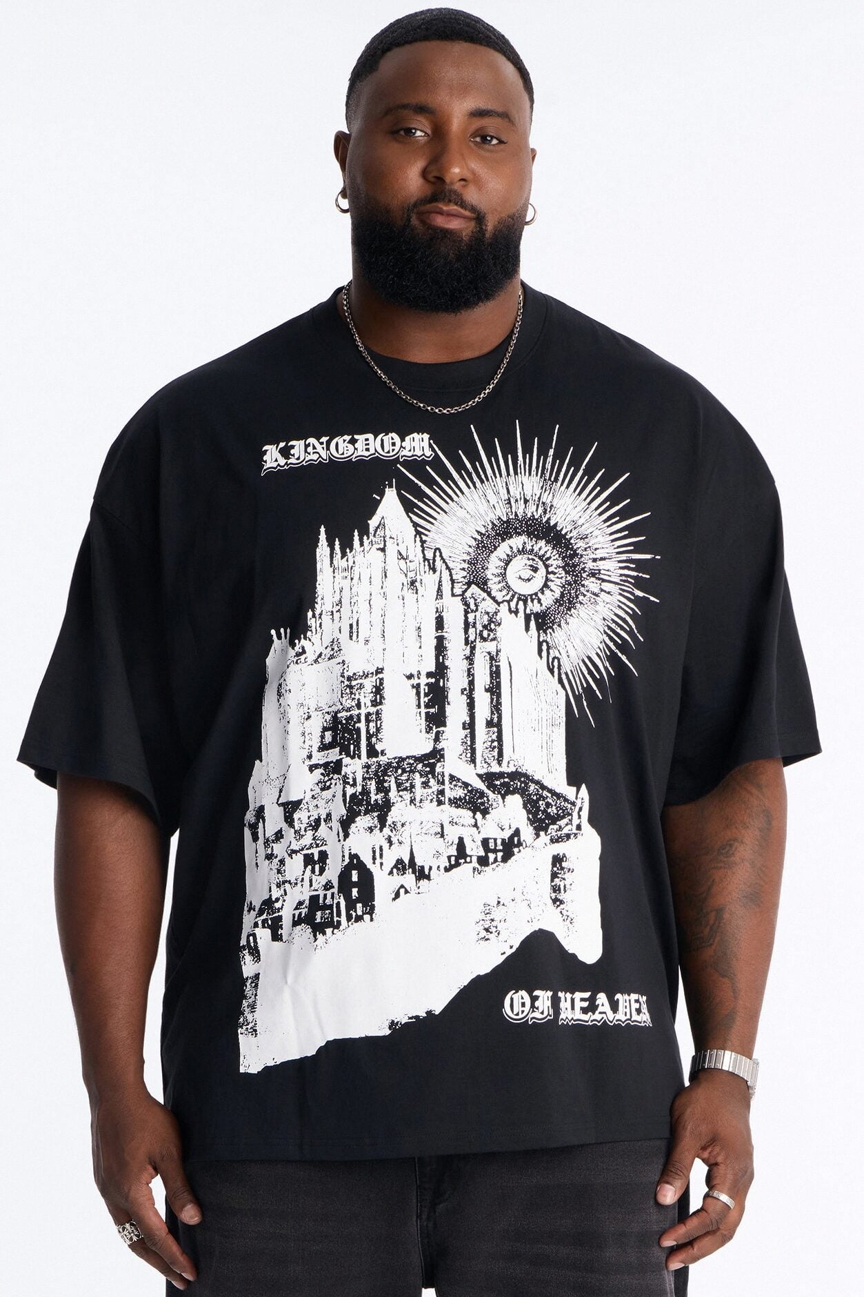 Kingdom Of Heaven Oversized Short Sleeve Tee - Black image 1