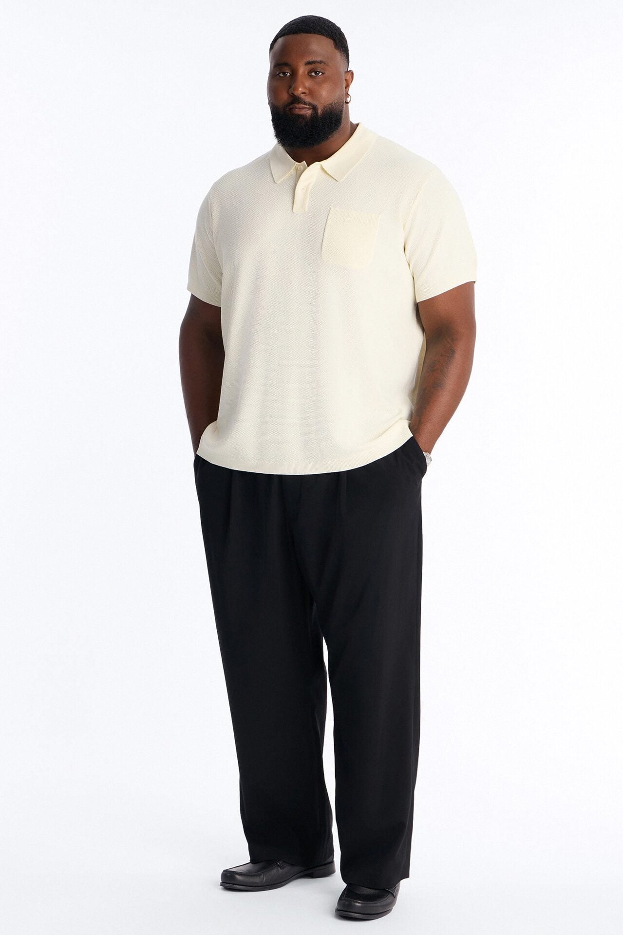 Everyday Pocket Pique Polo - Cream image 1