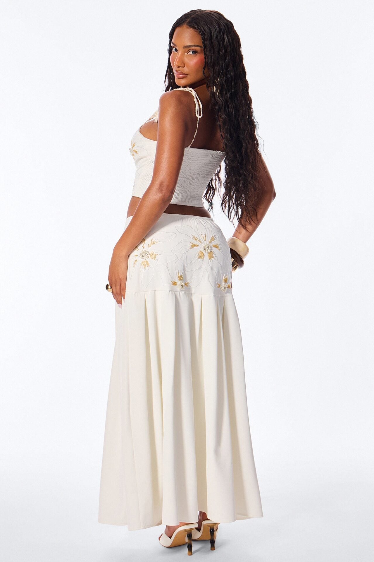 Juliette Embroidered Skirt Set - White image 4