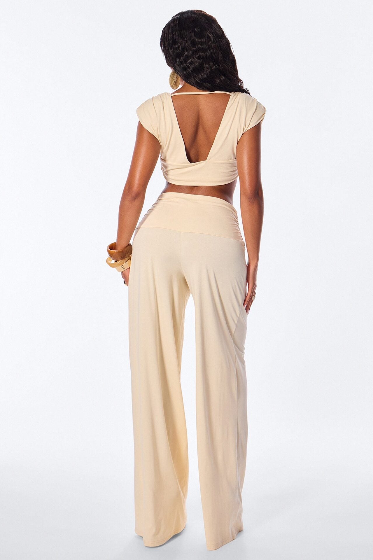 Elle Jersey Pant Set - Cream image 4