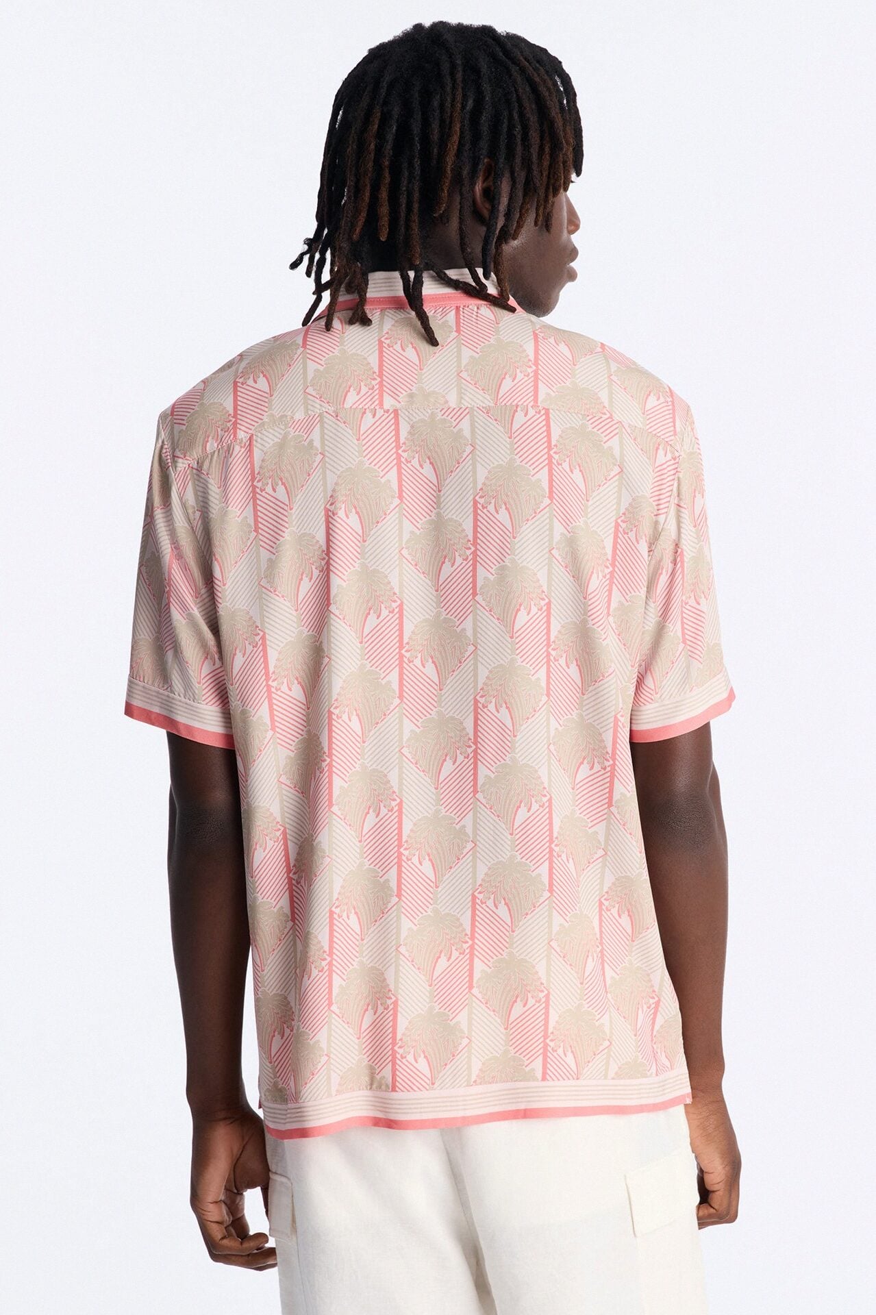 Crimson Palms Button Up Shirt - Red image 4