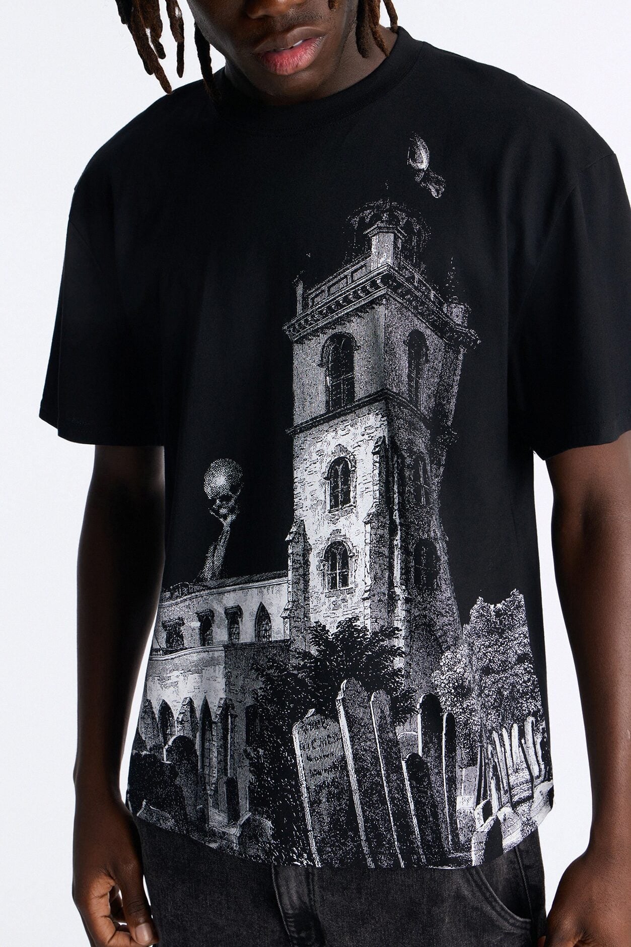 Looming Death Oversized Short Sleeve Tee - Black image 3