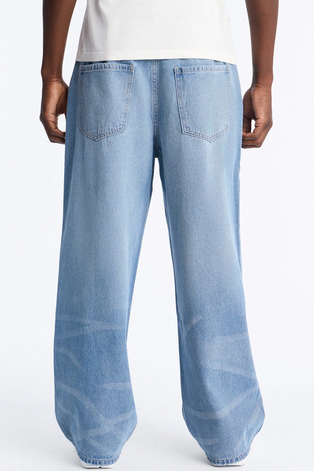 The Collective Baggy Jeans - Medium Blue Wash image 4