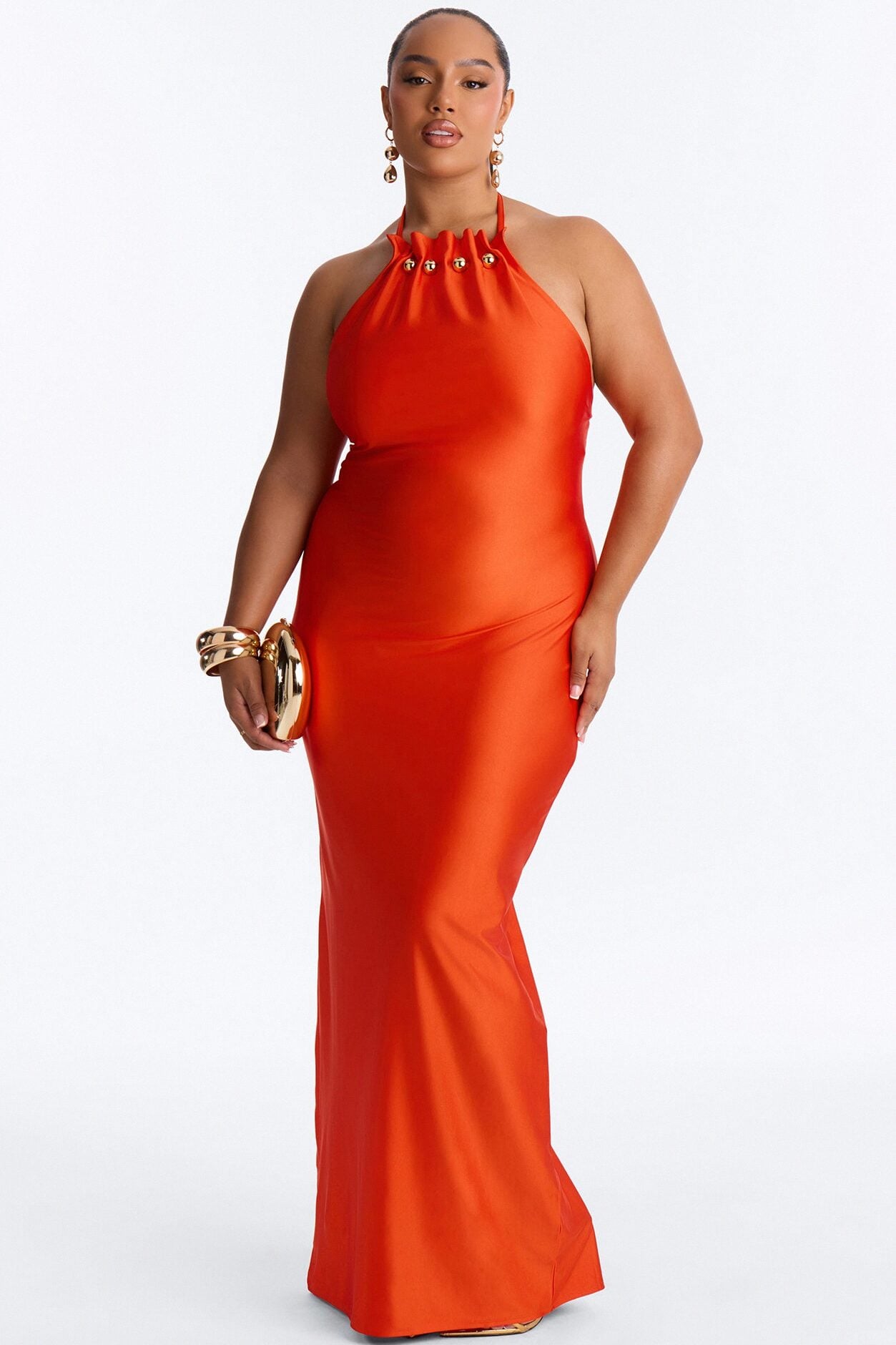 Solara Halter Maxi Dress - Orange image 5