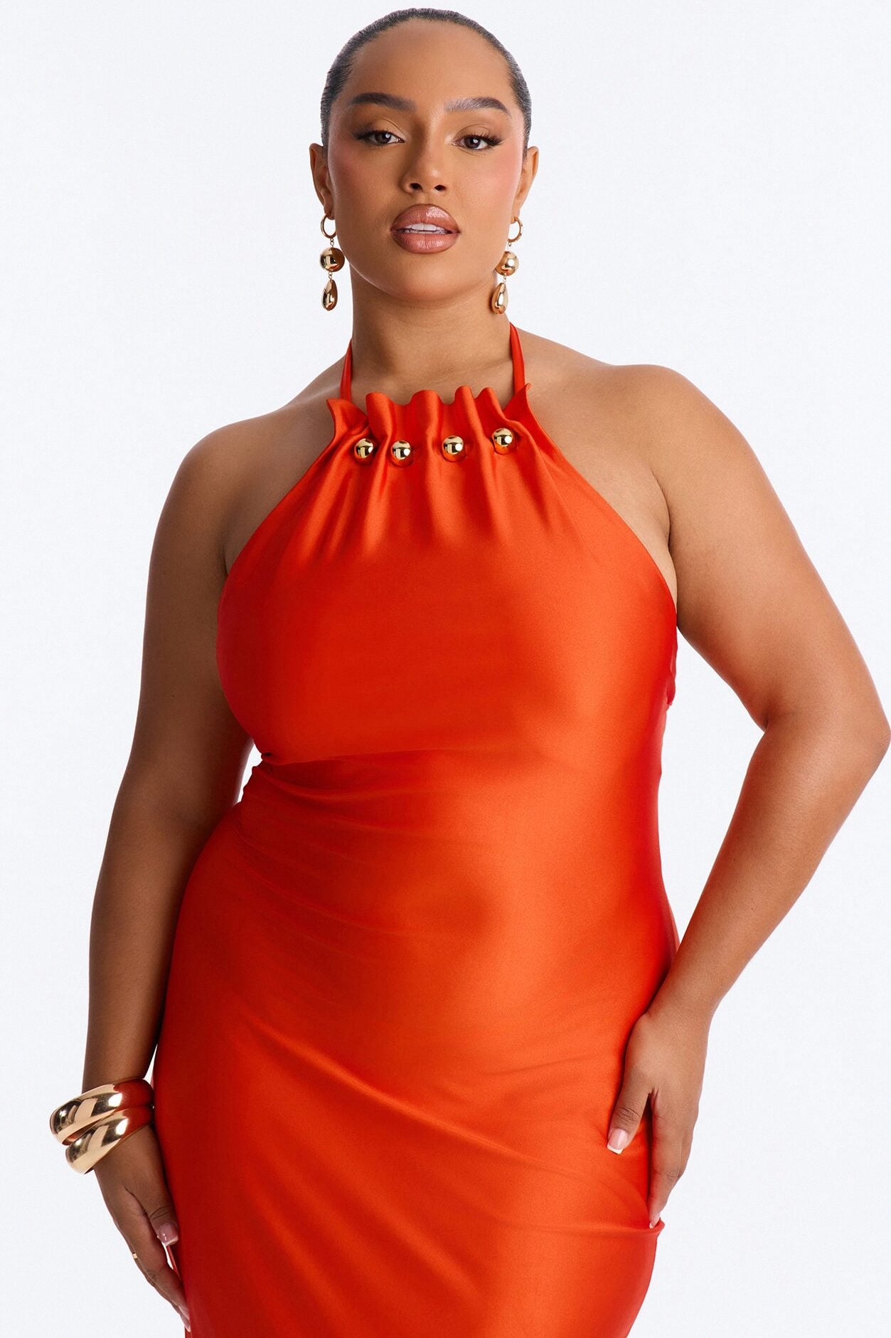 Solara Halter Maxi Dress - Orange image 6