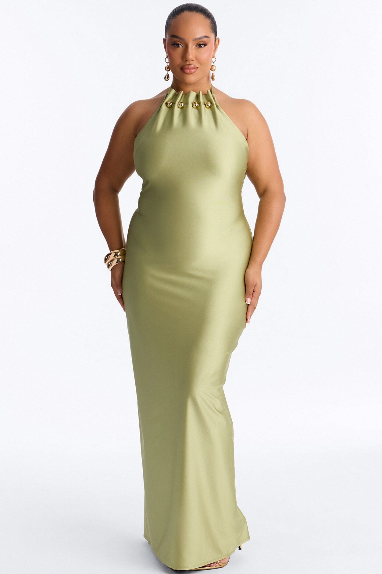 Solara Halter Maxi Dress - Olive image 1