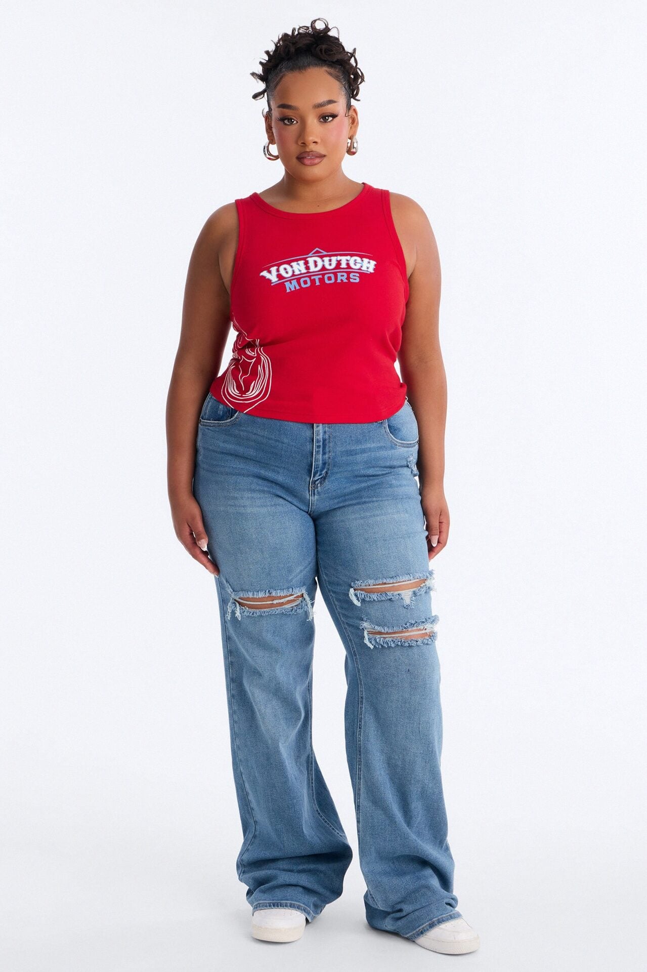 Von Dutch Americana Motor Side Screen Tank - Red image 6