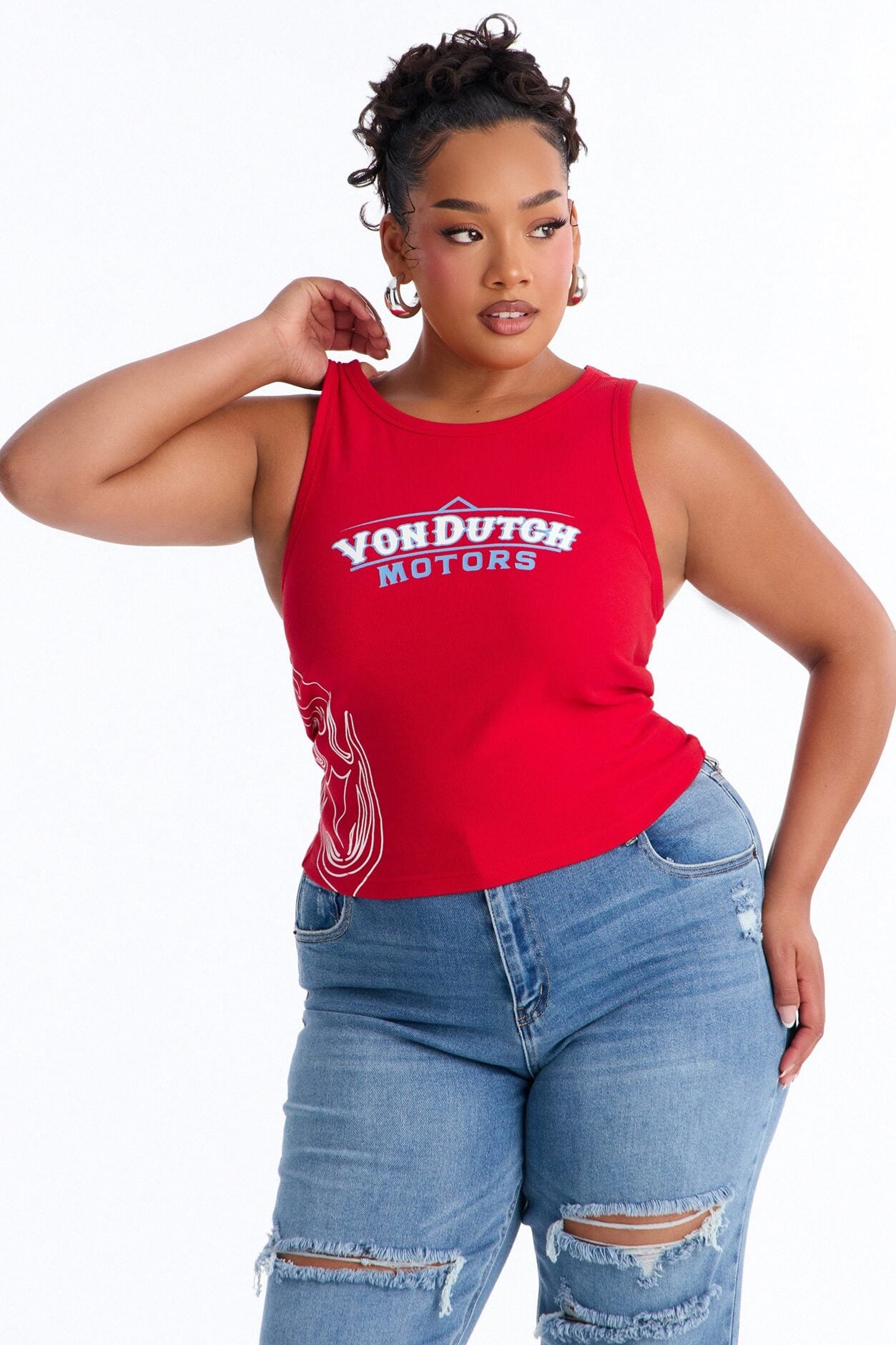 Von Dutch Americana Motor Side Screen Tank - Red image 5