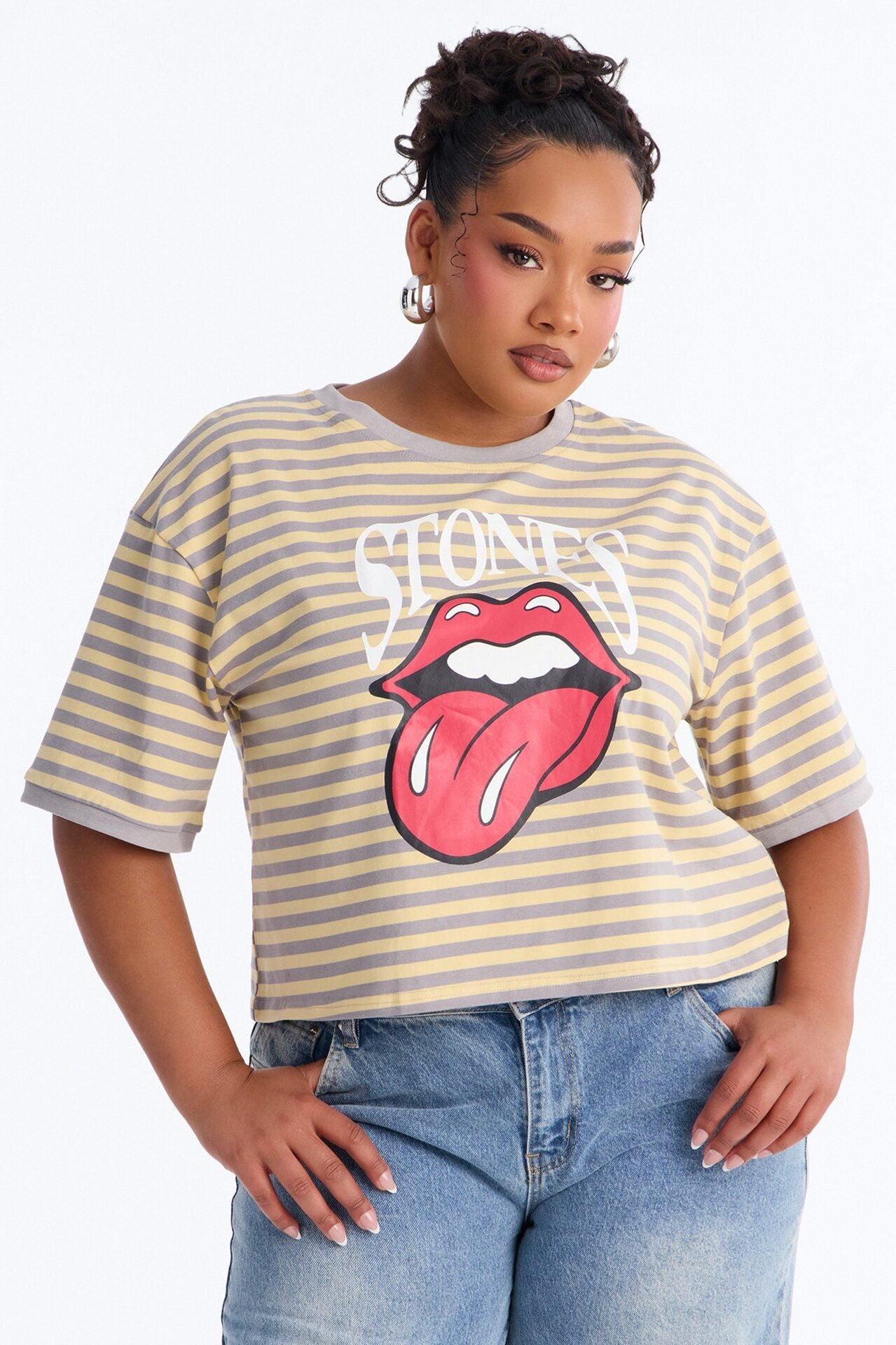 The Rolling Stones Stripe Crop Tee - Multi Color image 5