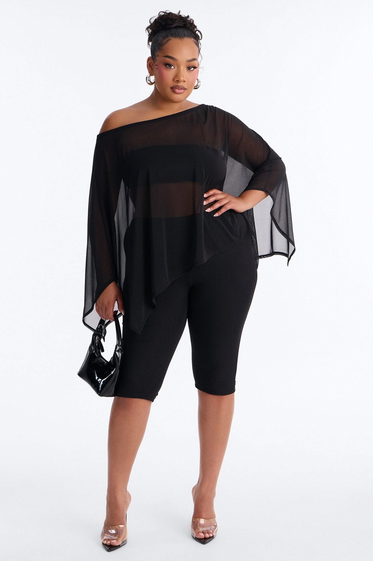 Eva Off Shoulder 3 Piece Capri Set - Black image 5