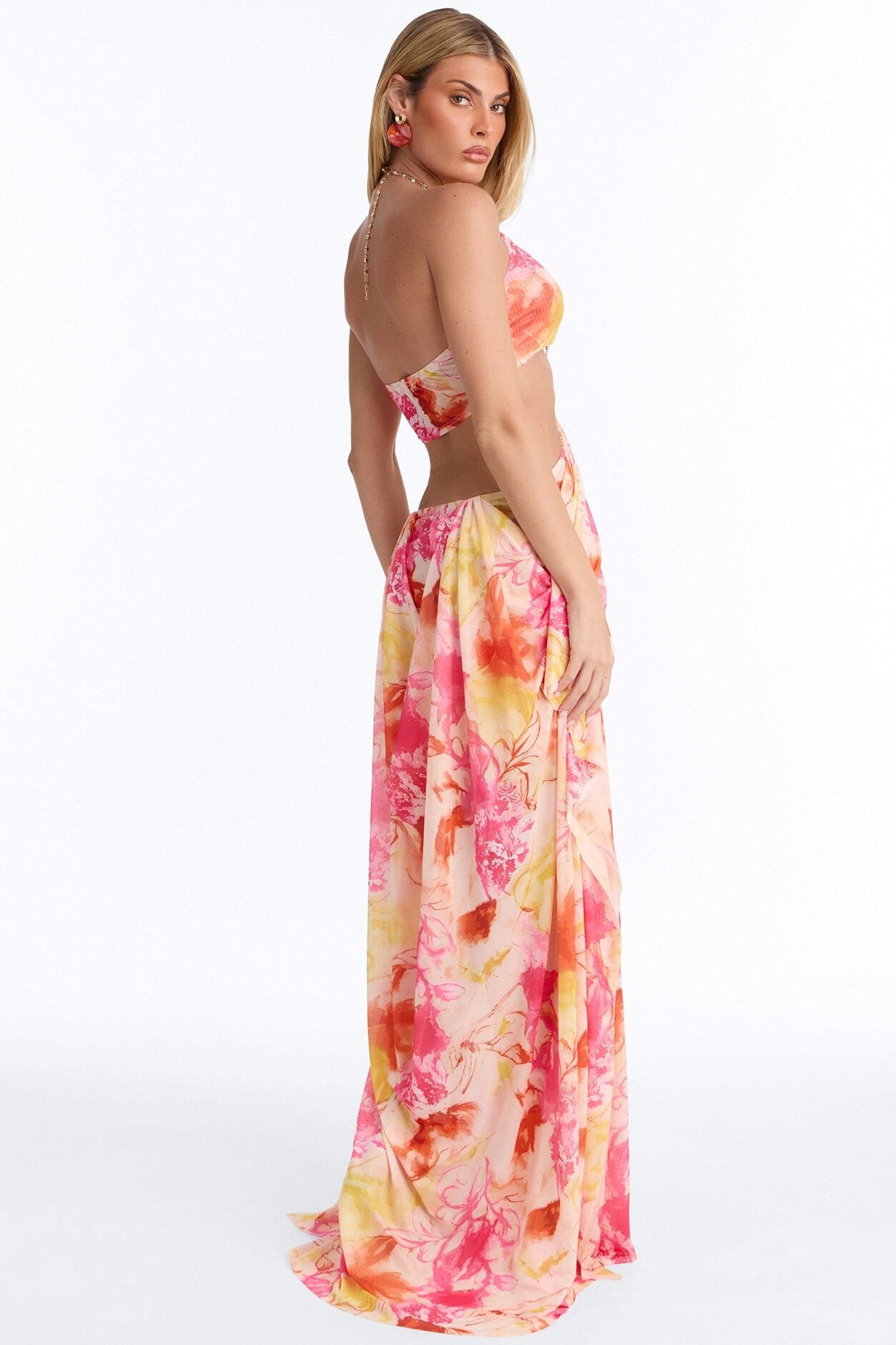 Hard To Ignore Mesh Maxi Dress - Pink/combo image 3