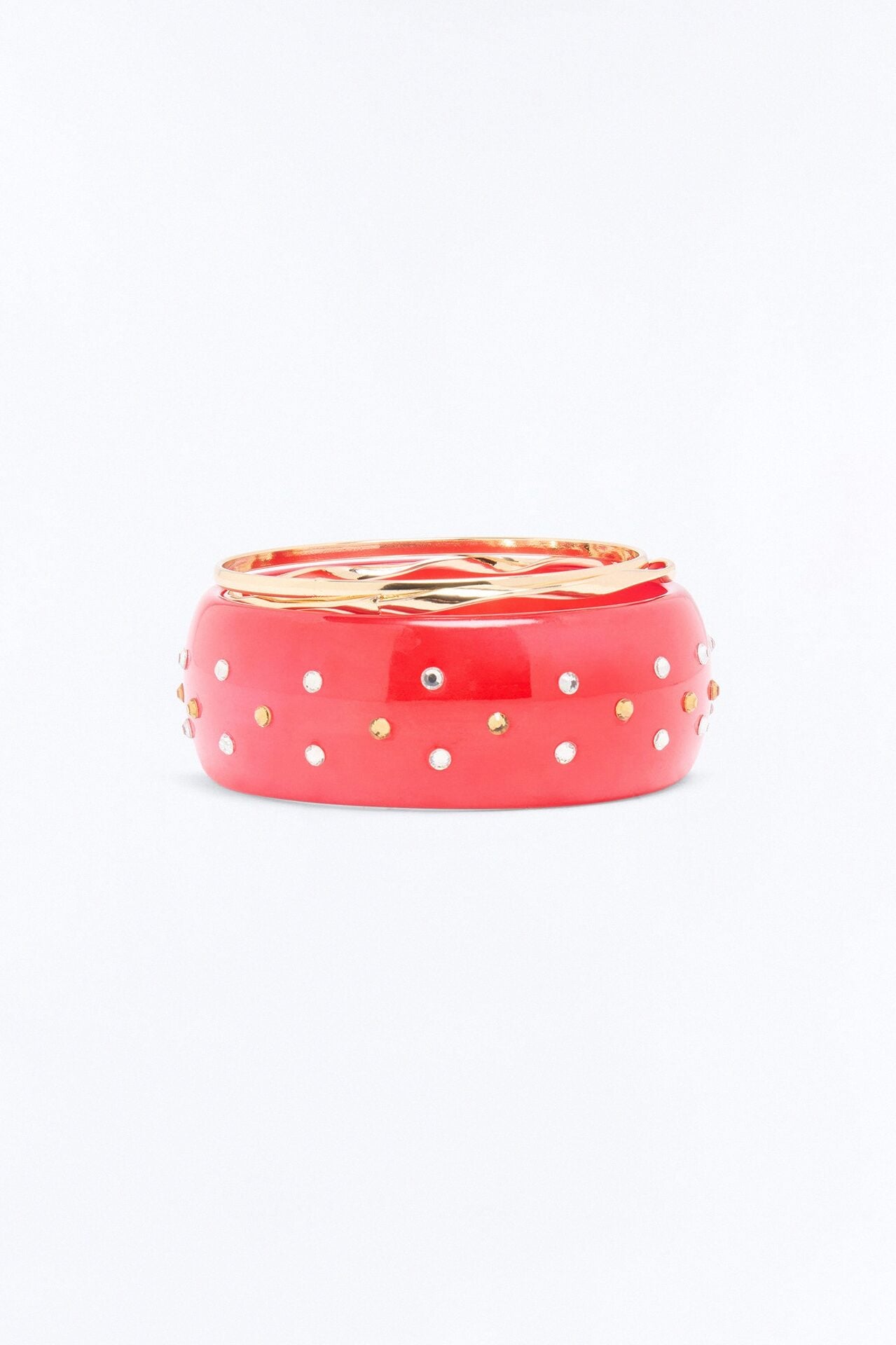 Amereta 3 Piece Bracelet Set - Gold/Red image 3