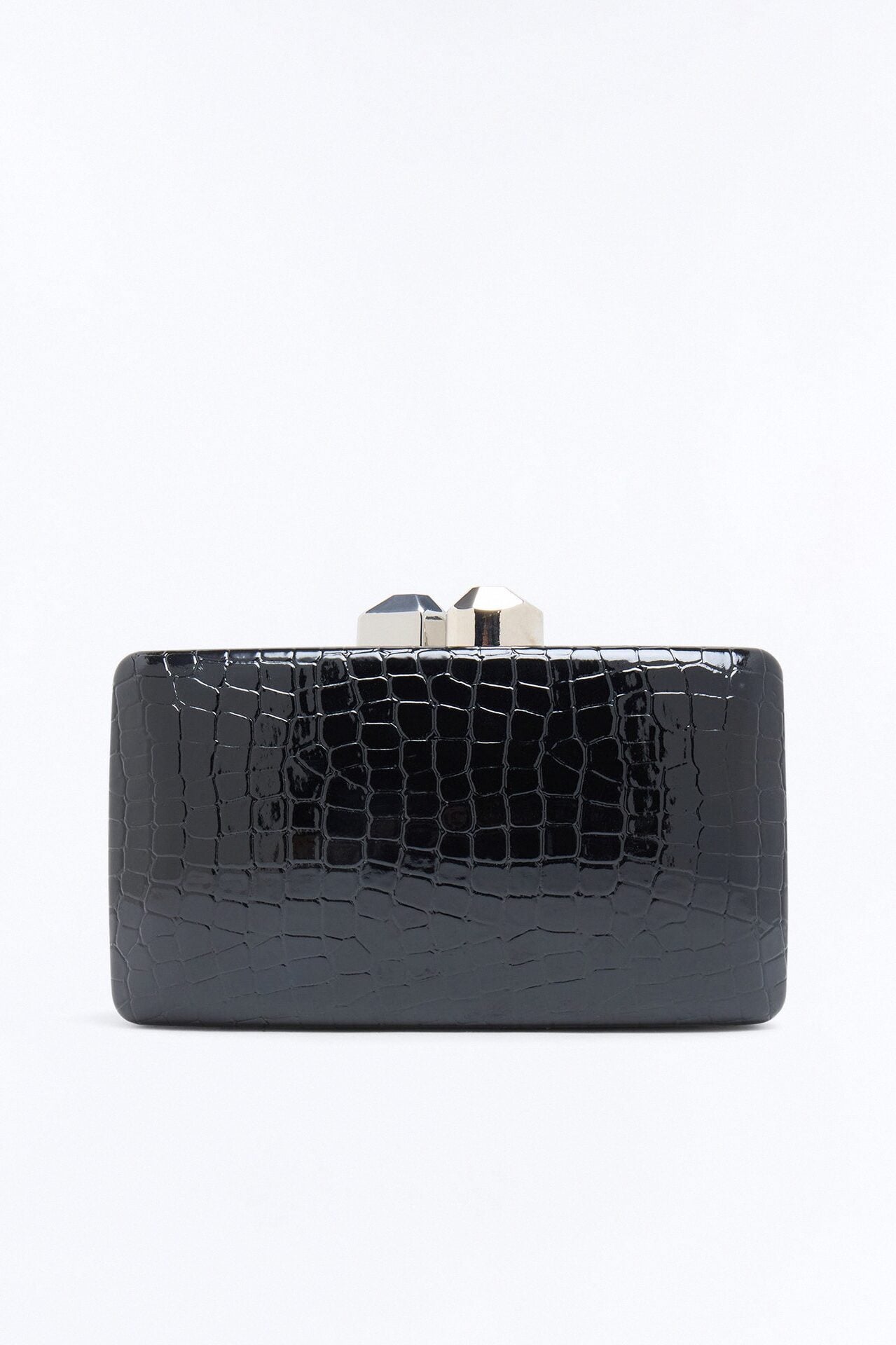 Late In The Night Faux Leather Clutch - Black image 3