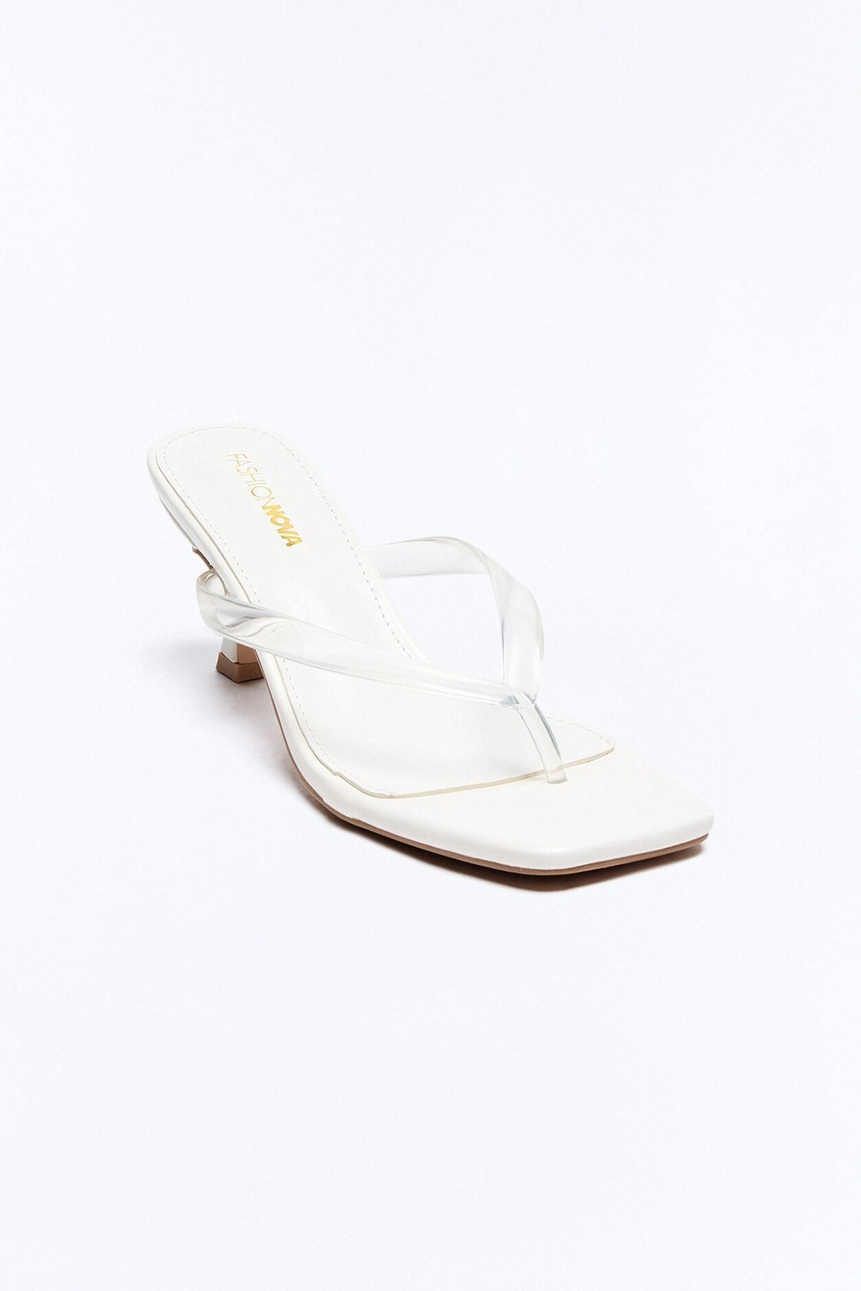 Energy Clear Strap Thong Heels - White image 4