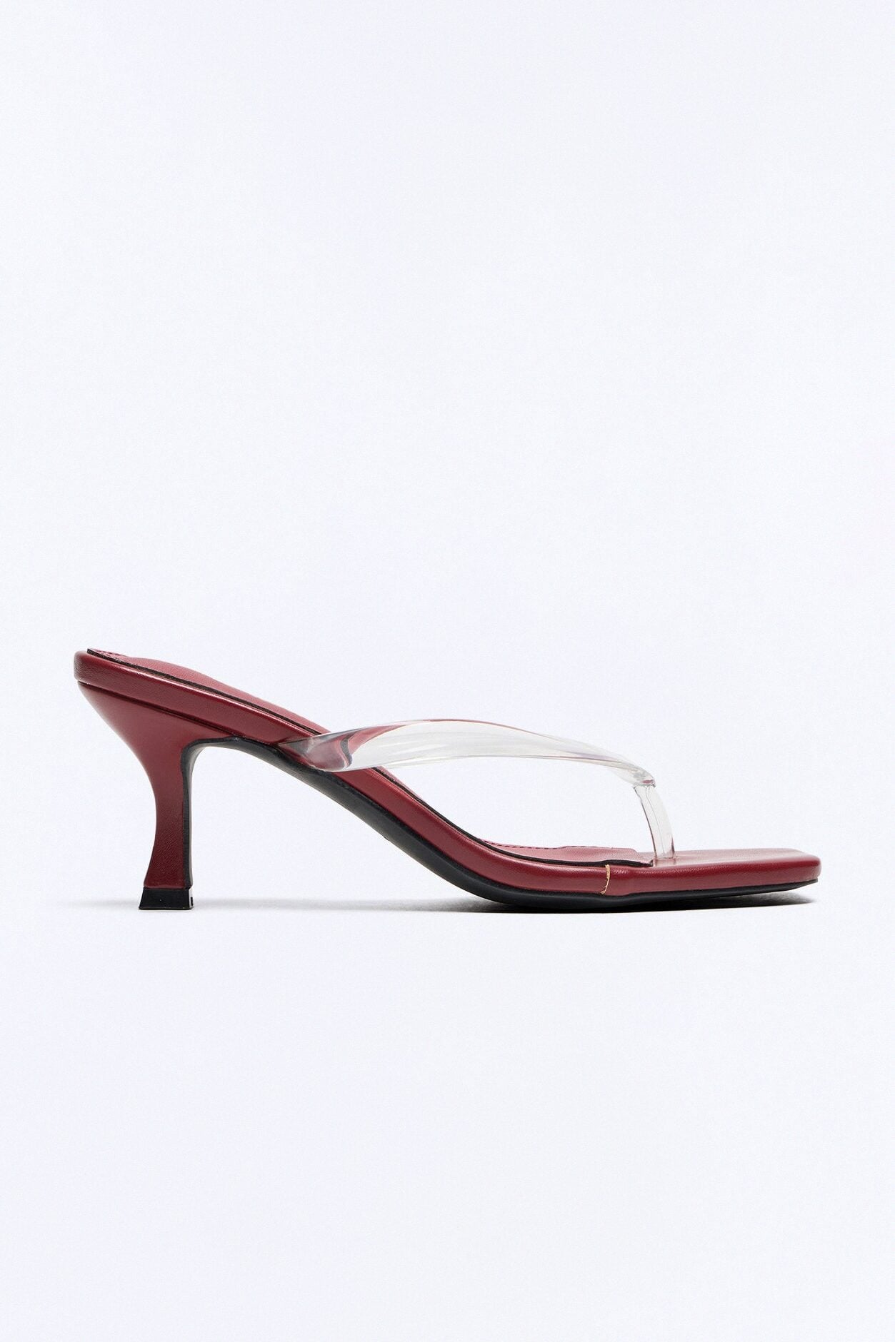 Energy Clear Strap Thong Heels - Wine image 3