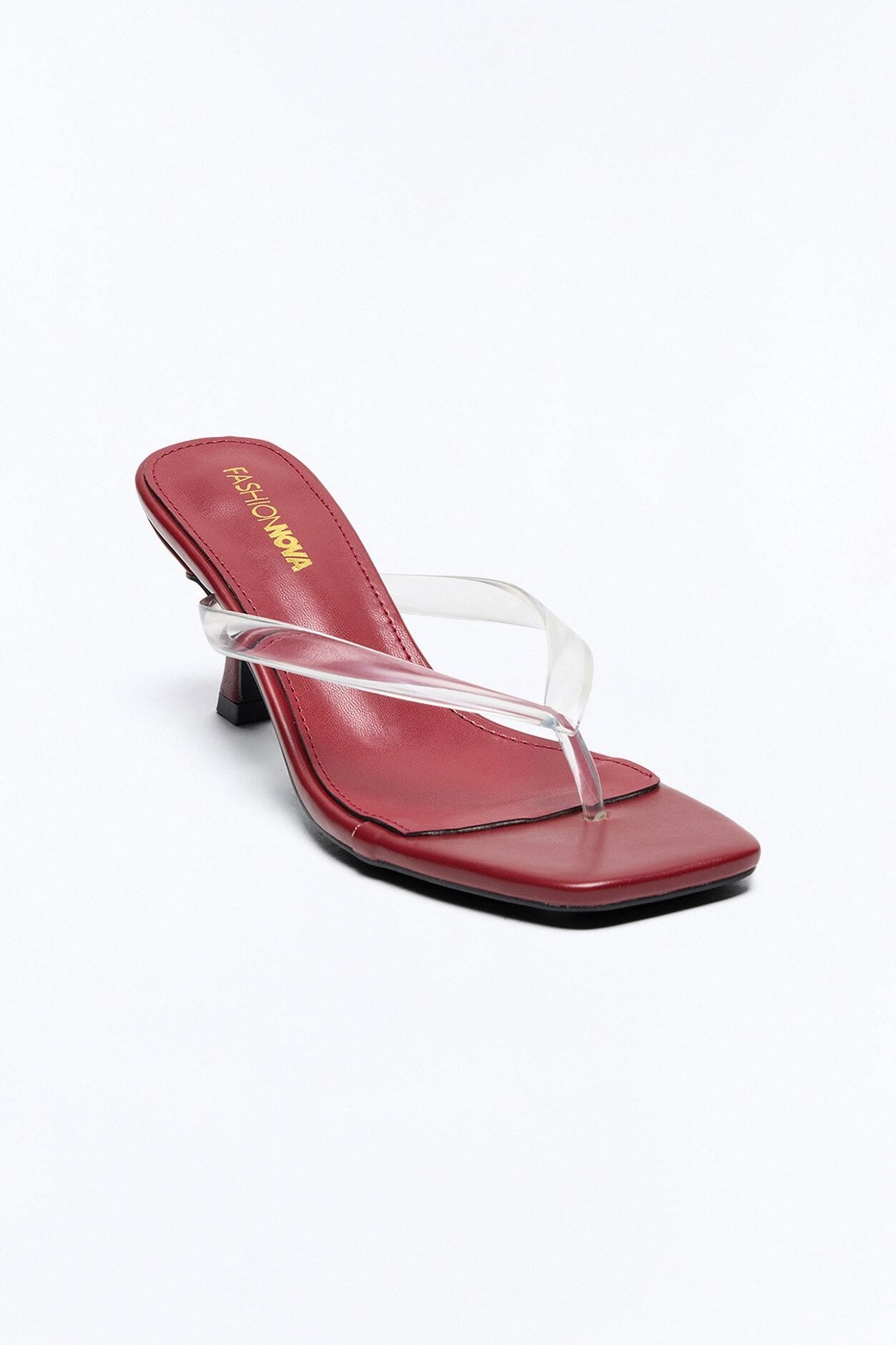 Energy Clear Strap Thong Heels - Wine image 4