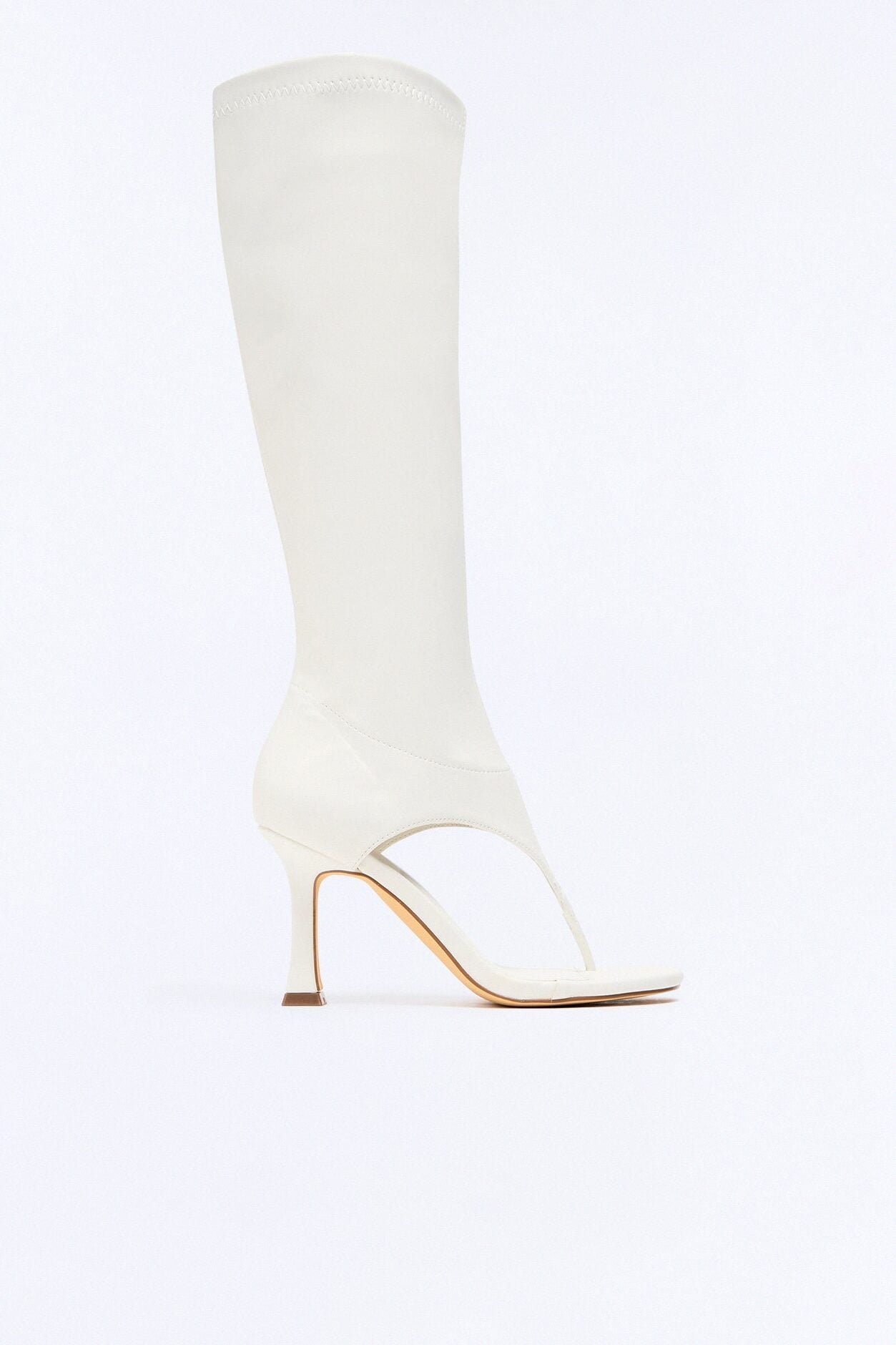 Sanyana Knee High Thong Boots - White image 3