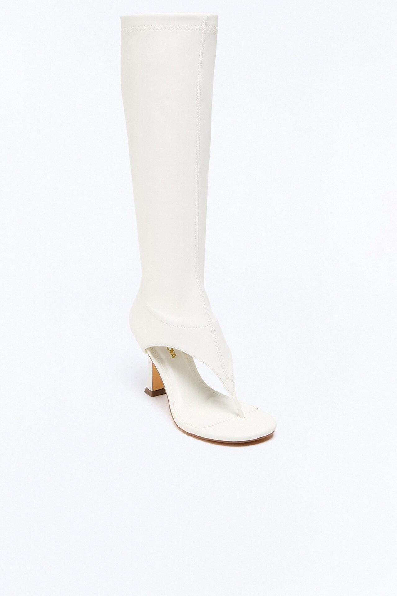 Sanyana Knee High Thong Boots - White image 5