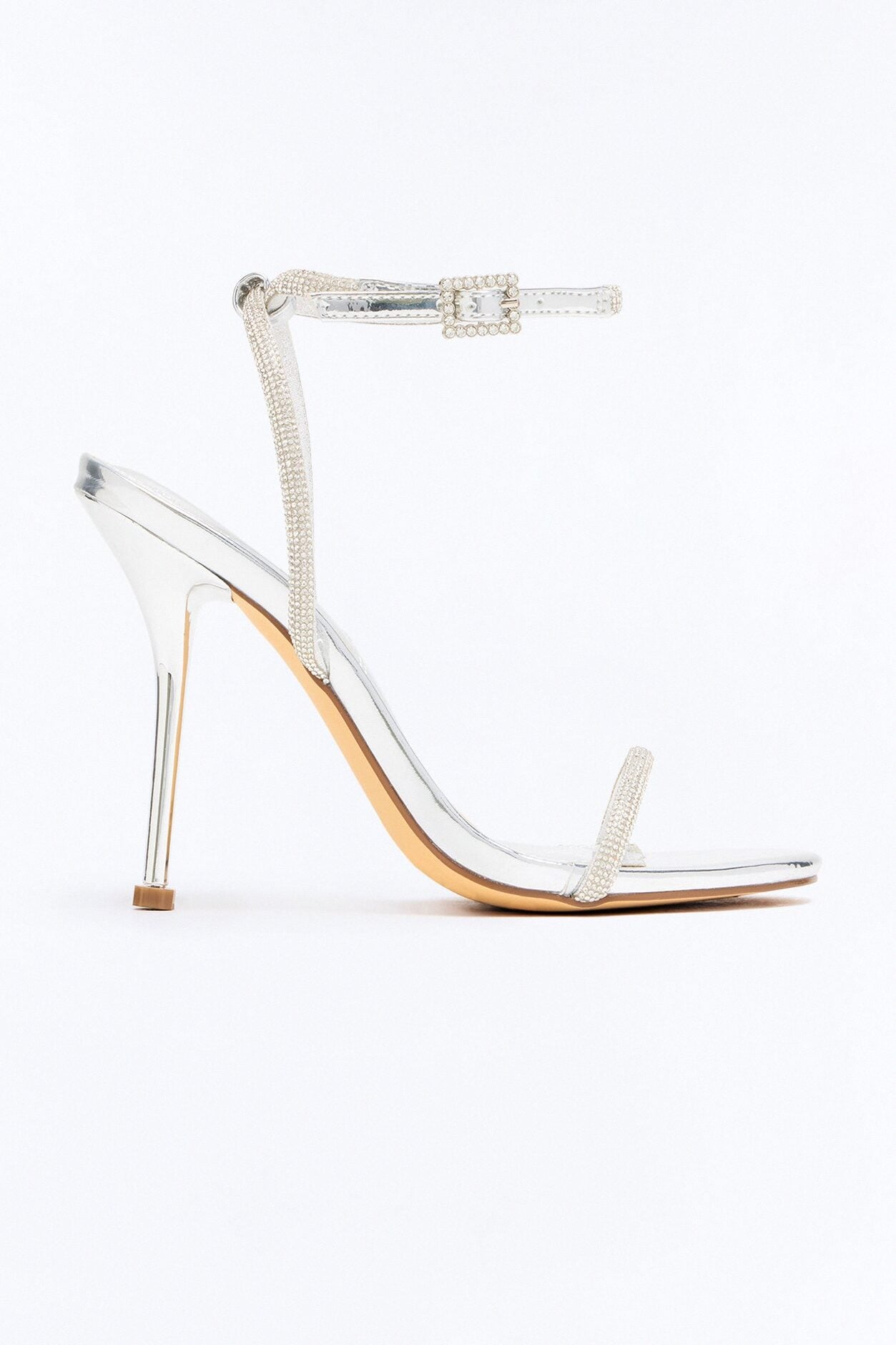 Miami Rhinestone Stiletto Heels - Silver image 2