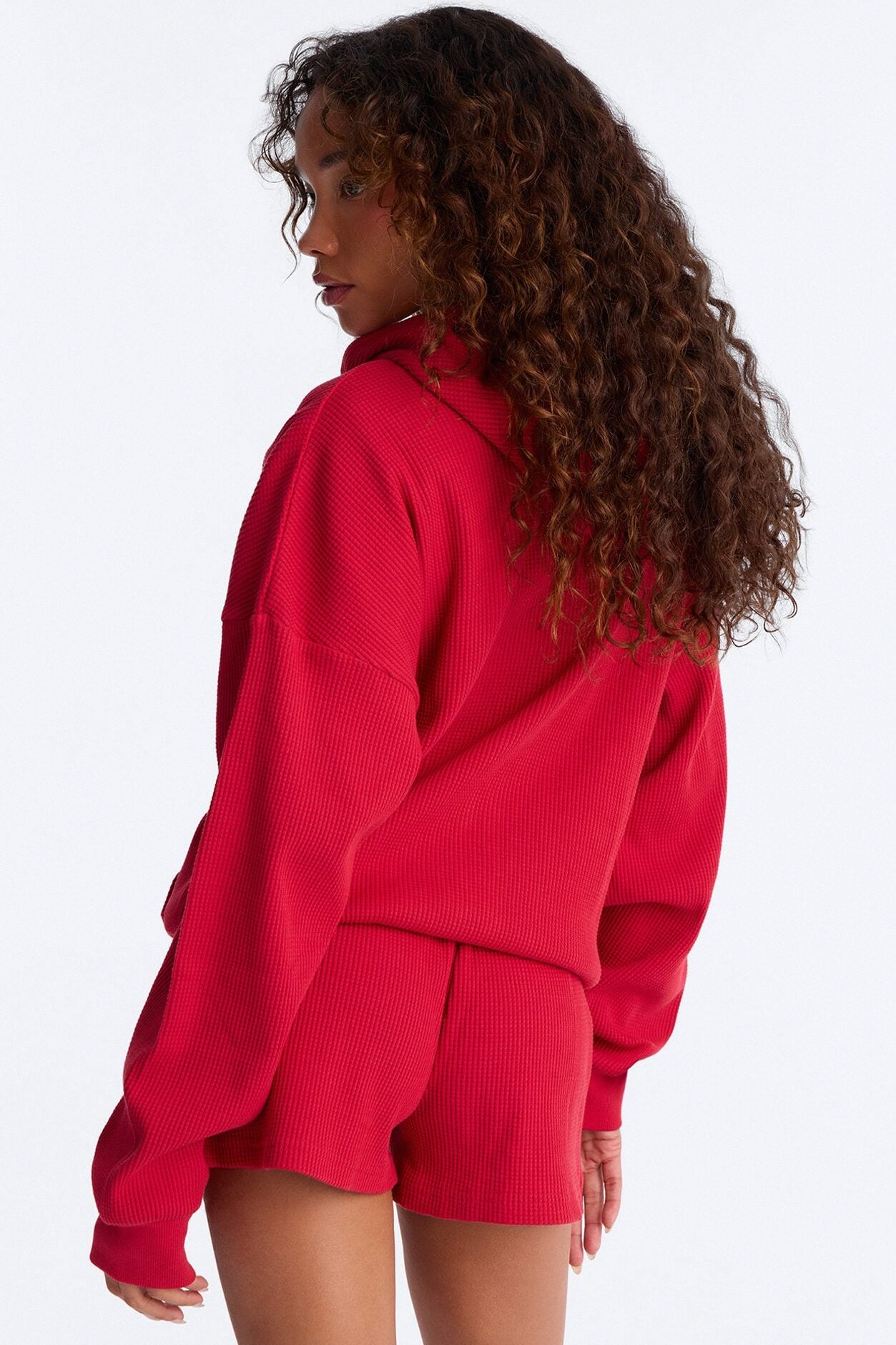 Rowan Waffle Leopard Short Set - Red/combo image 4