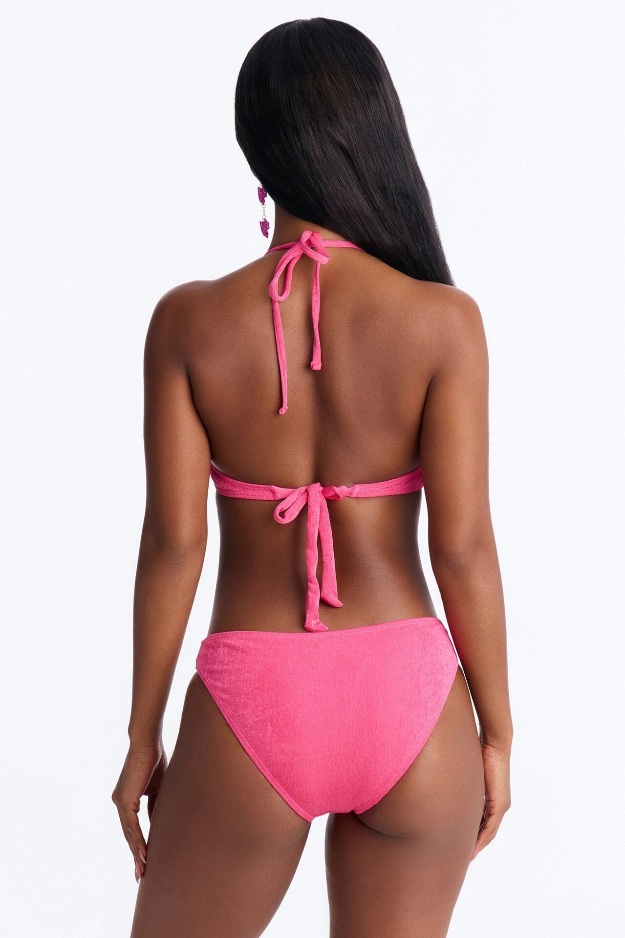 Sonia Hardware Bandeau 3 Piece Bikini Slinky Maxi Skirt Set - Magenta image 6