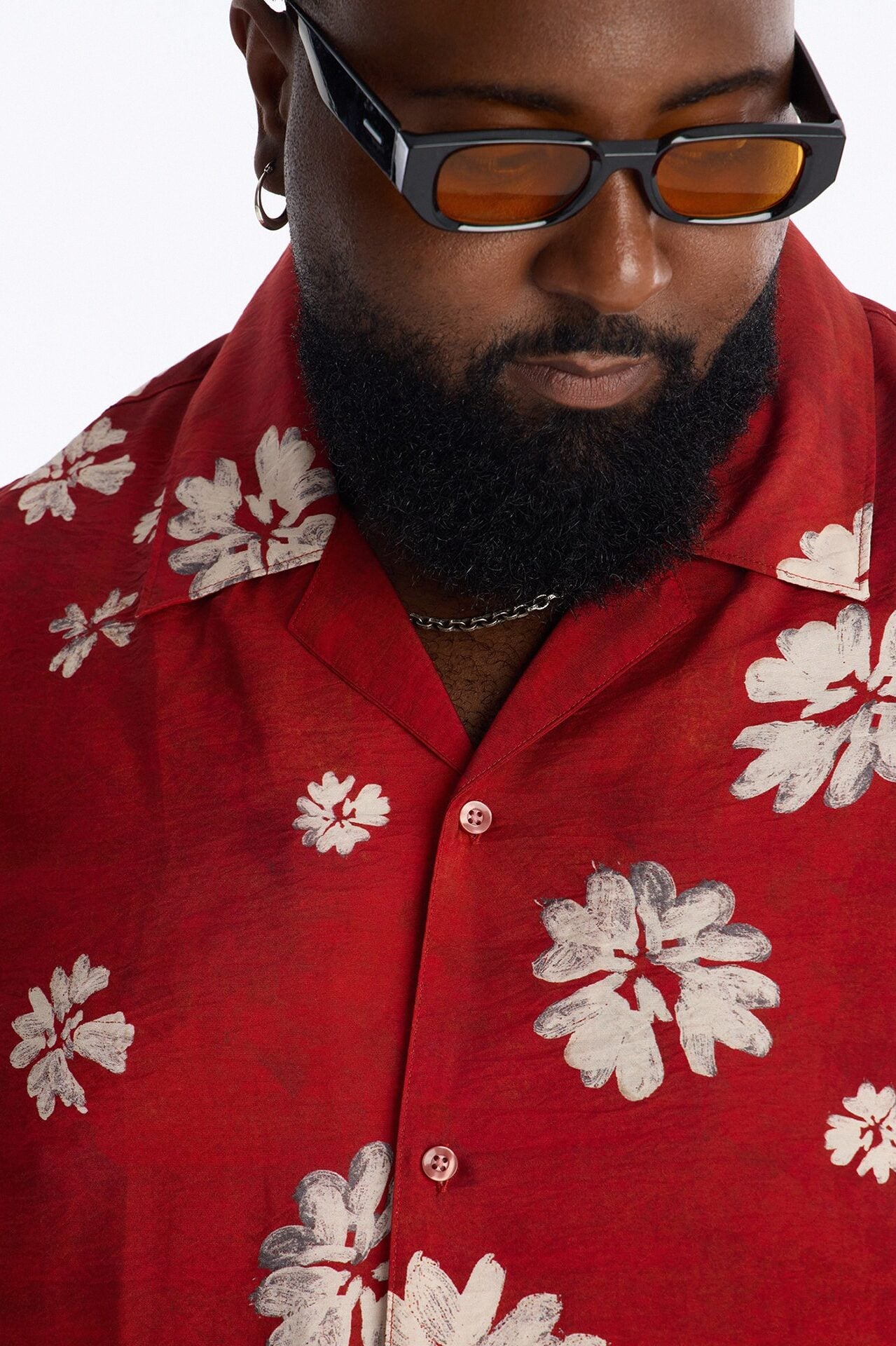 Floral Tennyson Button Up Shirt - Red/combo image 8