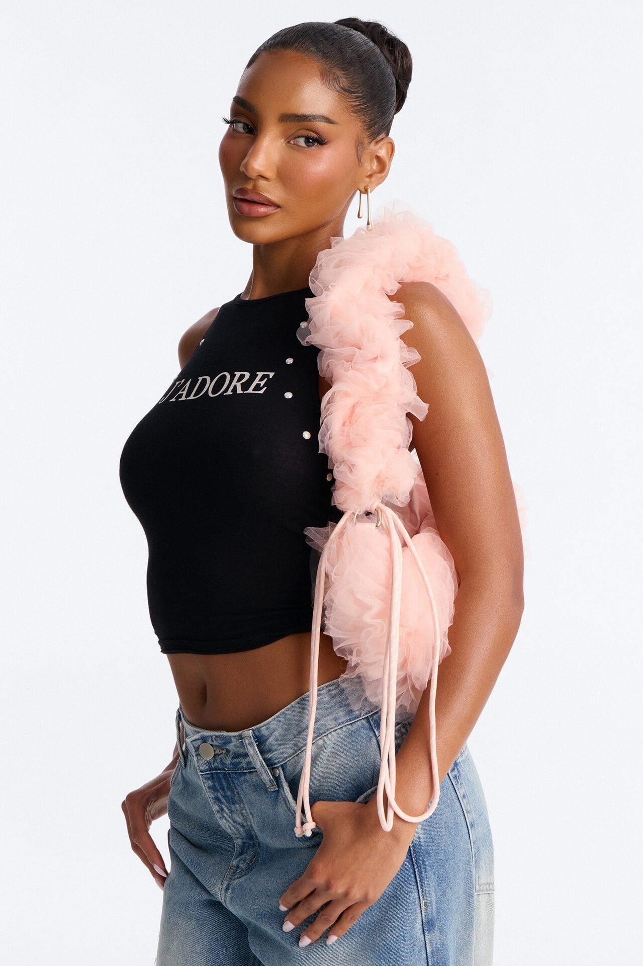 On Cloud Nine Ruffle Shoulder Handbag - Blush image 3