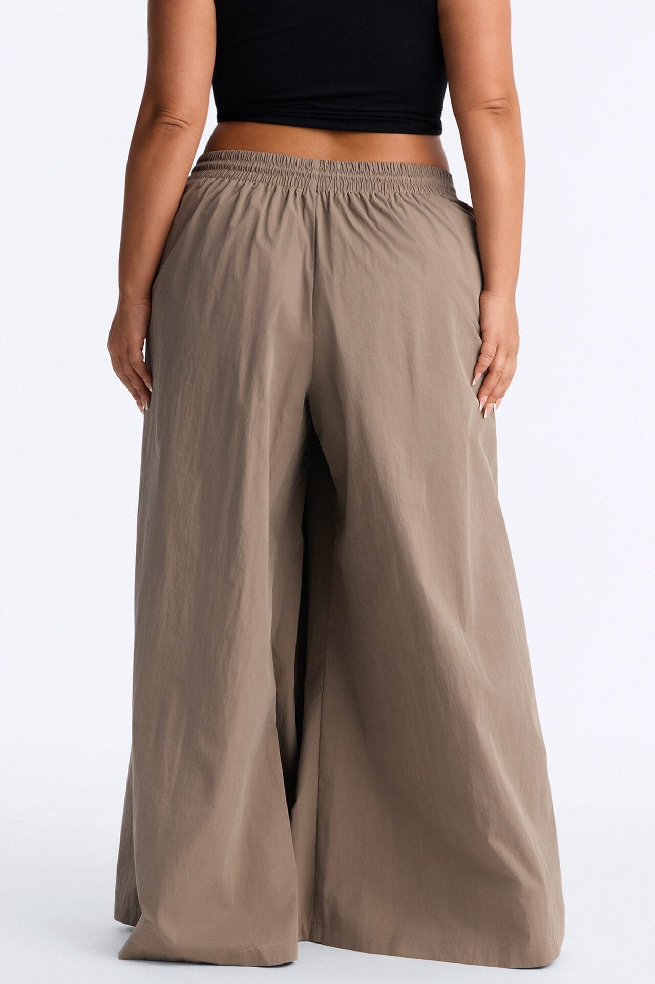 Hazel Stacked Drawstring Waist Super Wide Leg Pant - Caffe image 8