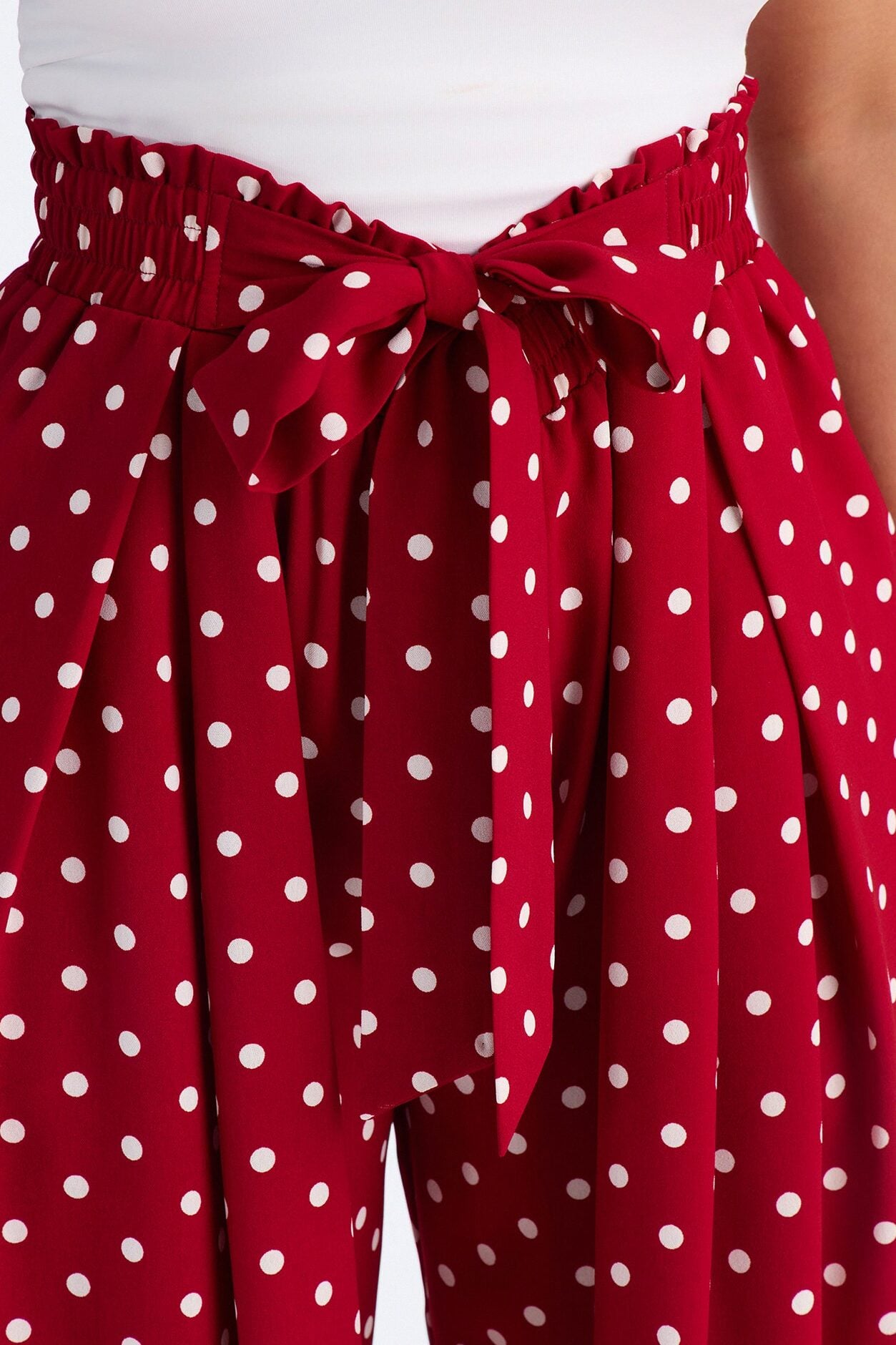 Ella Polka Dot Wide Leg Pant - Red/White image 3