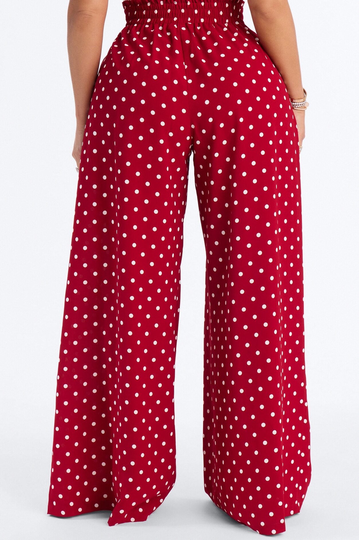 Ella Polka Dot Wide Leg Pant - Red/White image 4