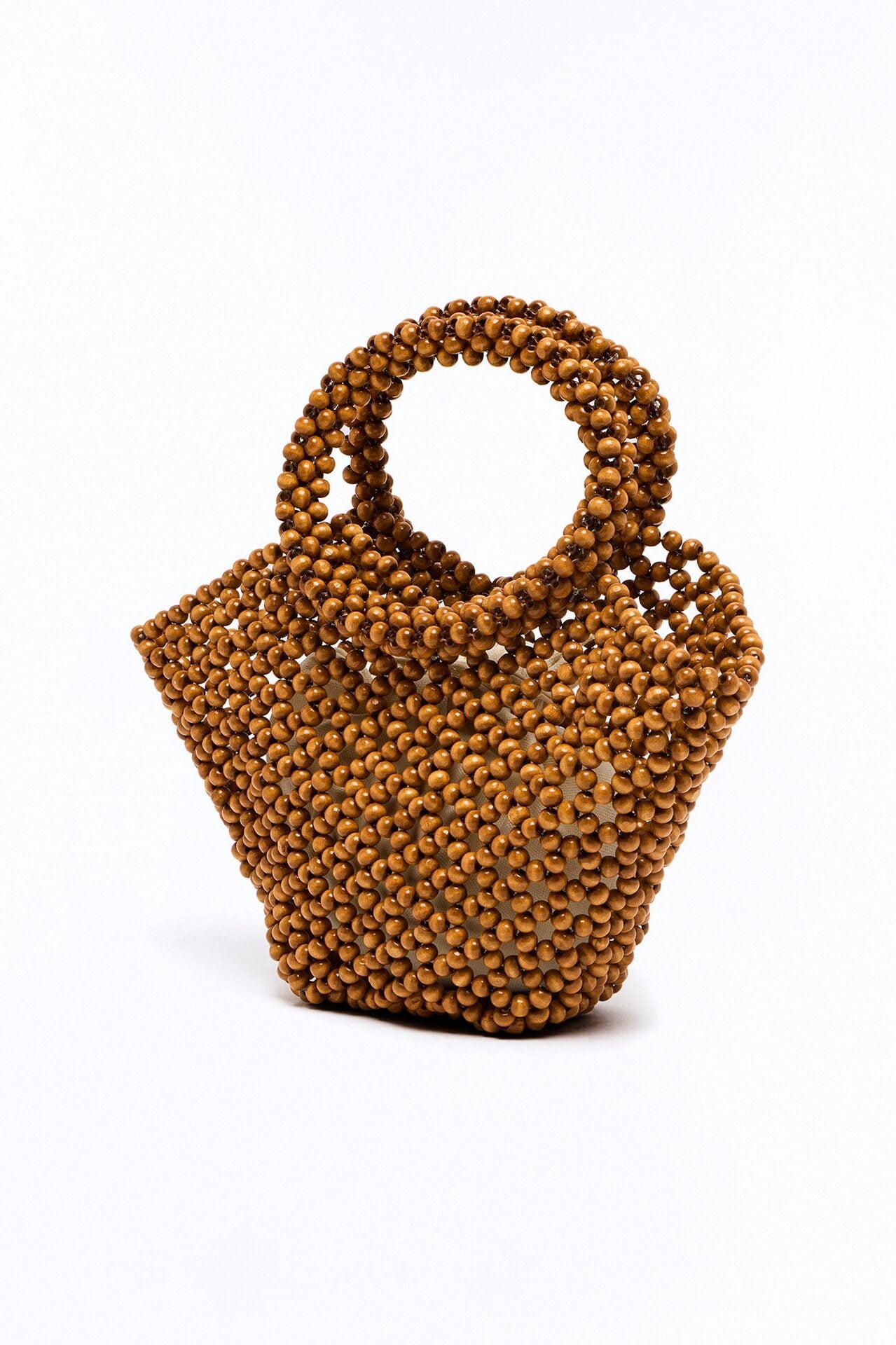 The Good Feeling Beaded Satchel Handbag - Tan image 2