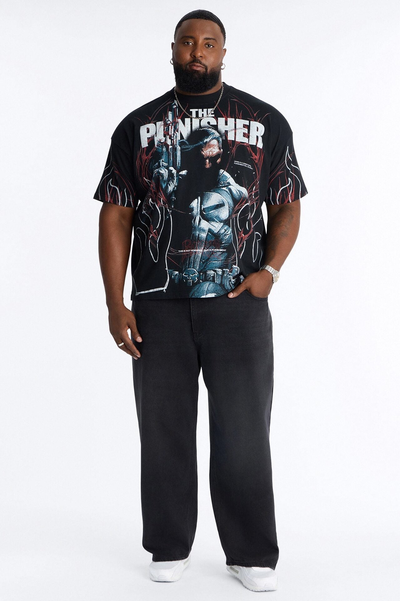 The Punisher Heavy Weight Boxy Short Sleeve Tee - Black image 1