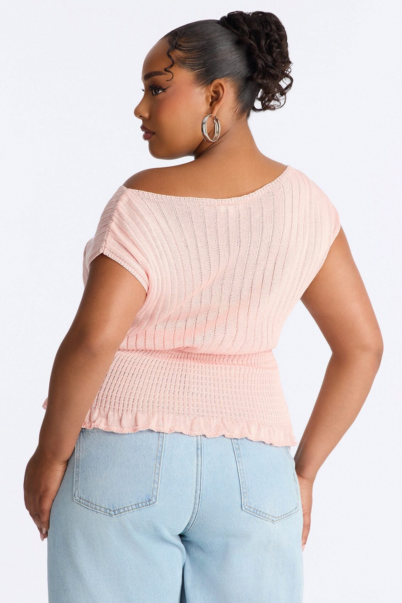 Ready For Fun Ruffle Trim Sweater Top - Blush image 7