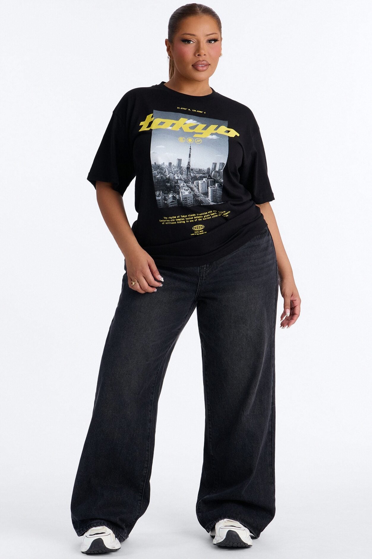Tokyo Bound Oversized Tee - Black image 1