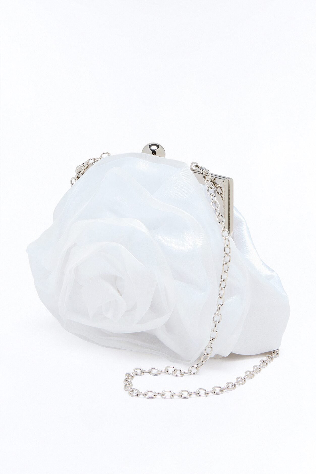 Flower Of Spring Satin Satchel Handbag - Ivory image 2