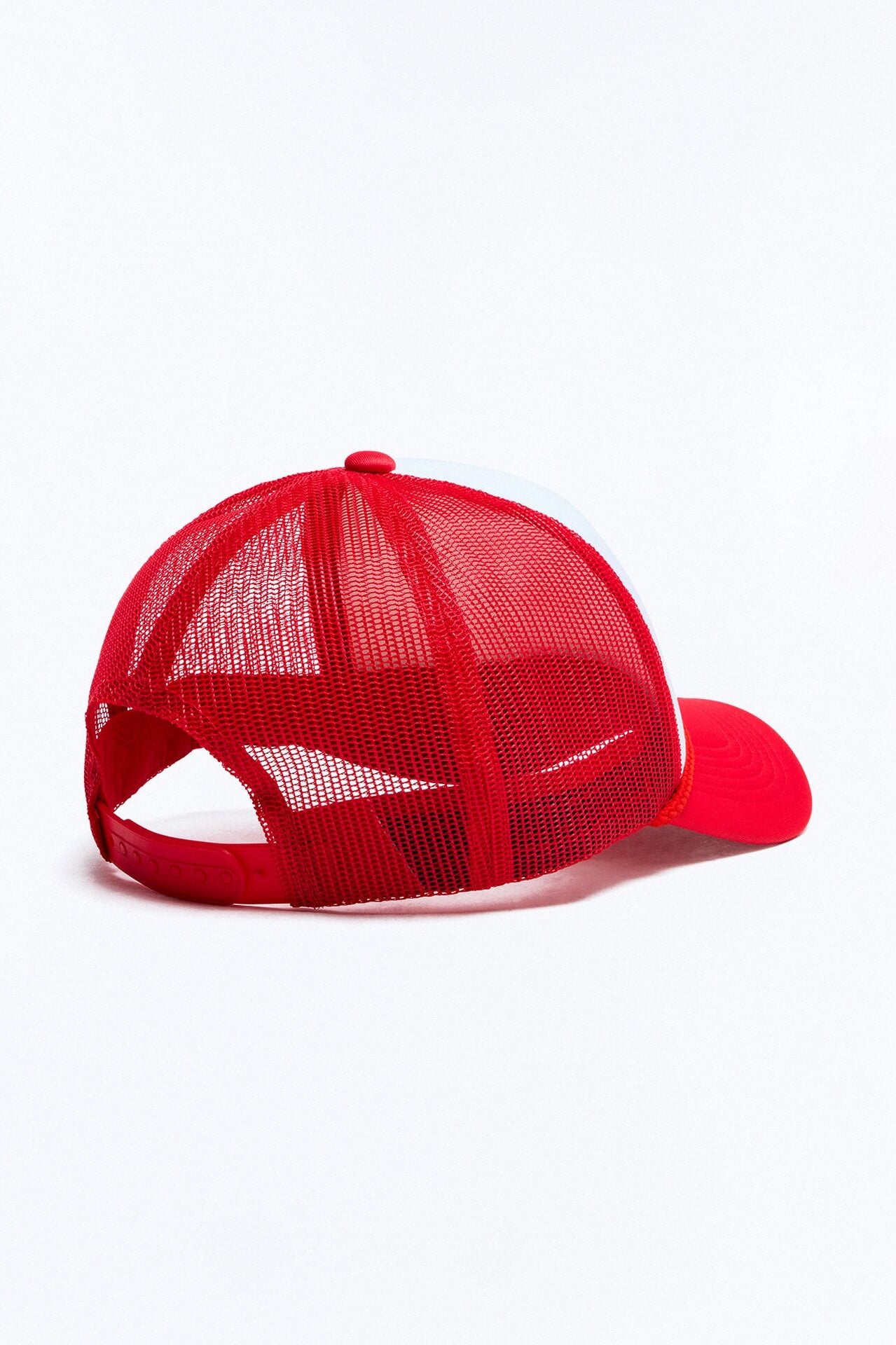 Call My Stylish Mesh Panel Snapback Hat - Red/White image 2