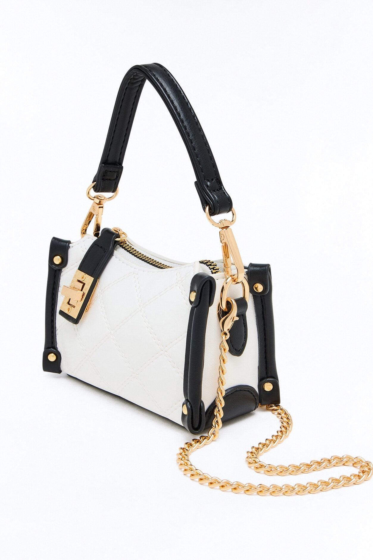 Just Enough Mini Faux Leather Crossbody - White/combo image 2