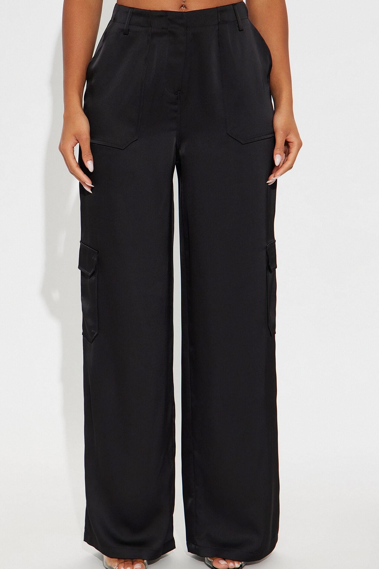 Pretty Girl Satin Cargo Pant - Black image 5