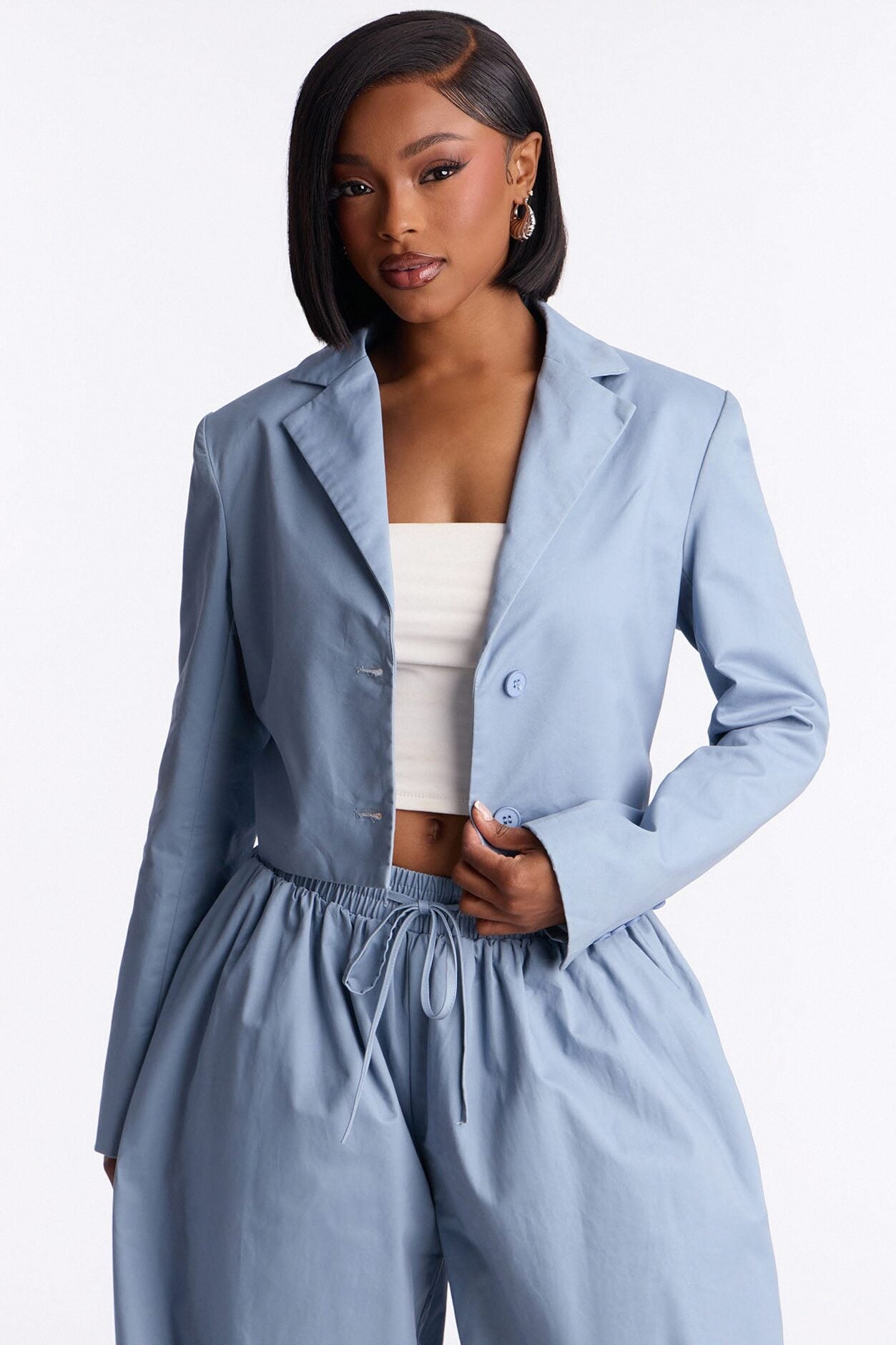Hailey Blazer Balloon Pant Set - Blue image 2