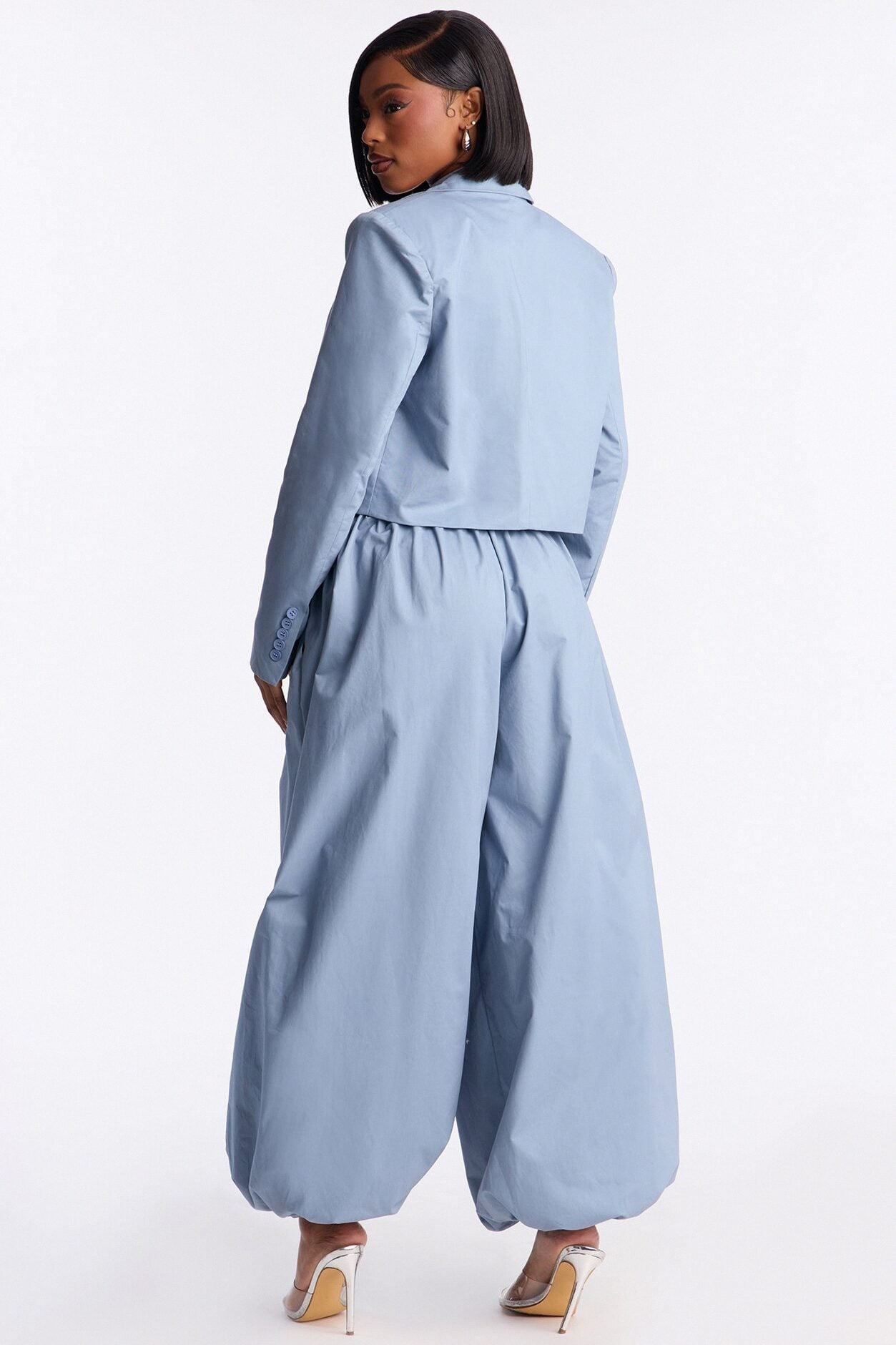 Hailey Blazer Balloon Pant Set - Blue image 3
