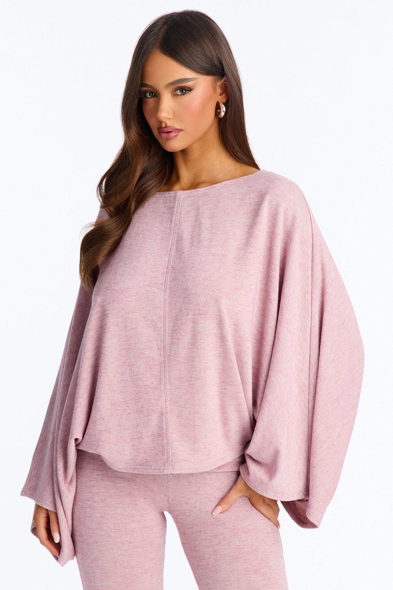 Amaya Capri Jumpsuit And Draped Top Set - Mauve image 2