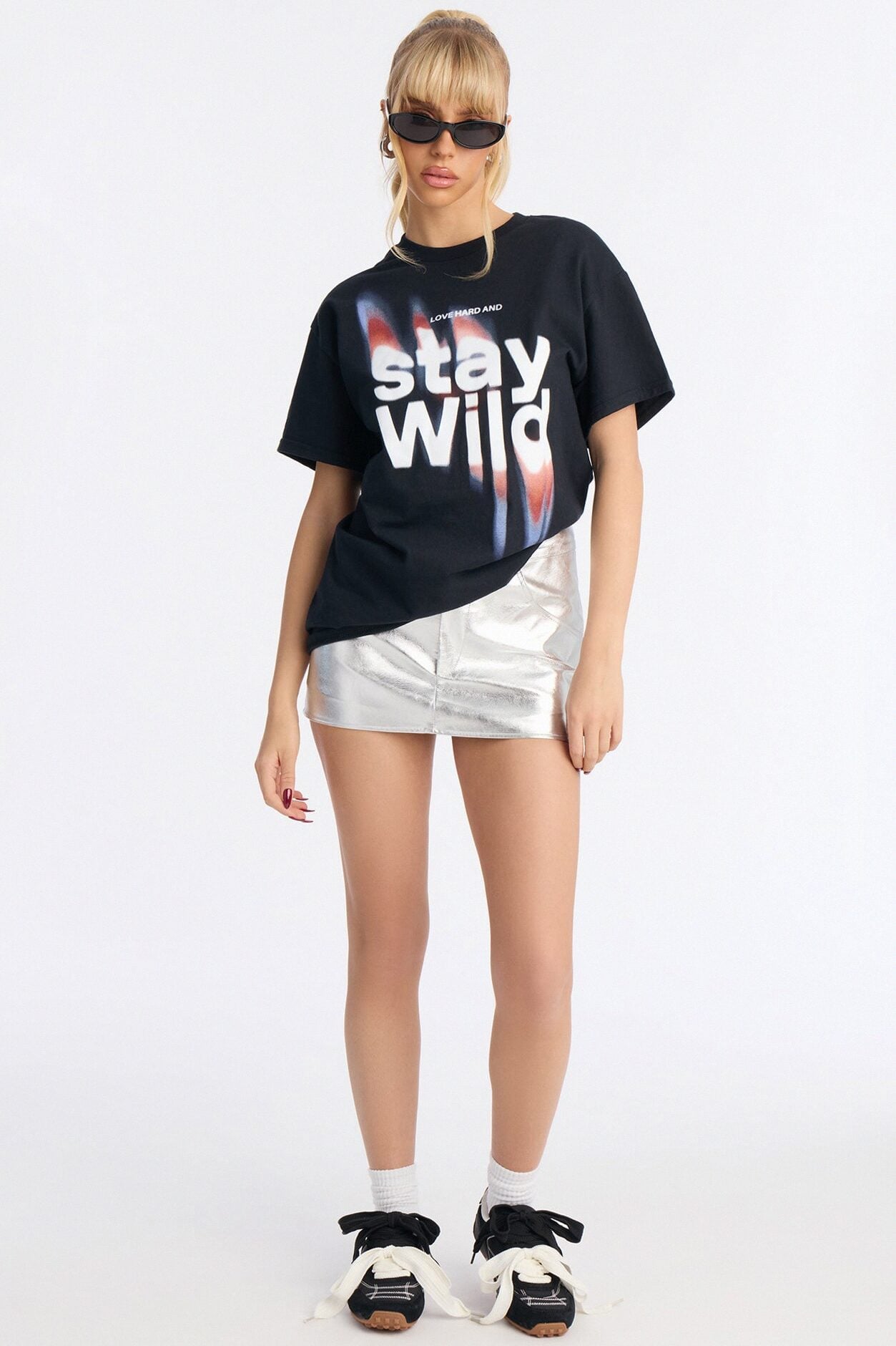 Stay Wild Oversize Tee - Black image 2