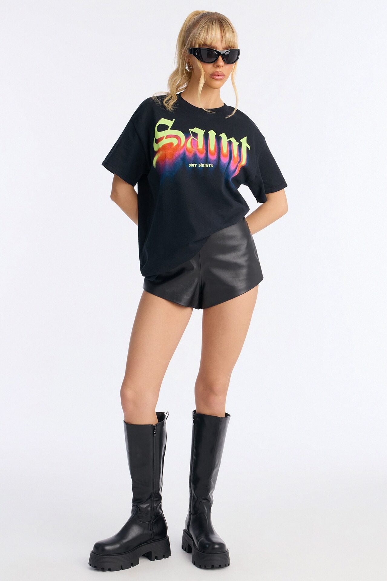Saint Over Sinner Oversize Tee - Black image 2