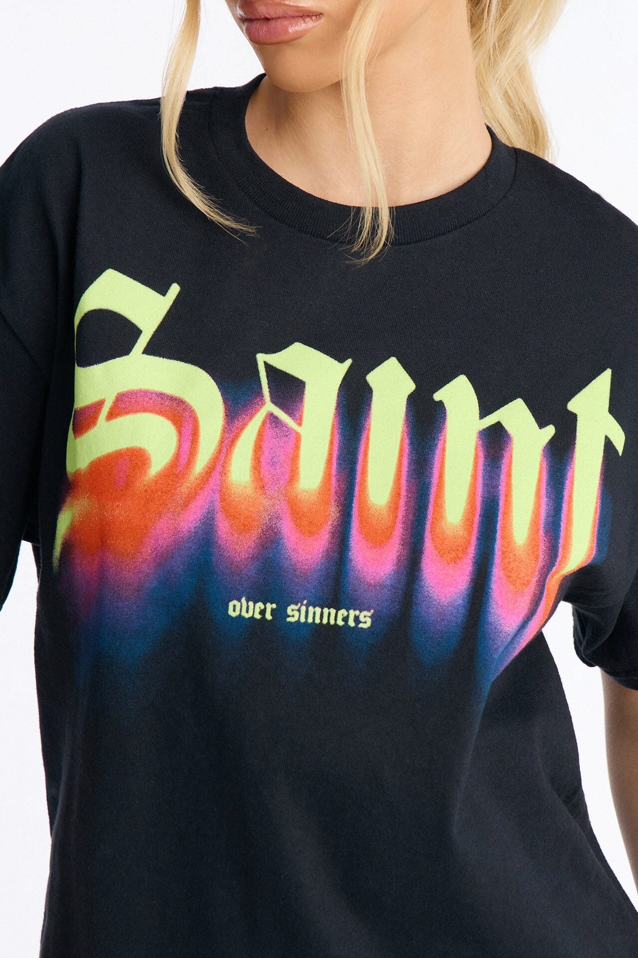 Saint Over Sinner Oversize Tee - Black image 3