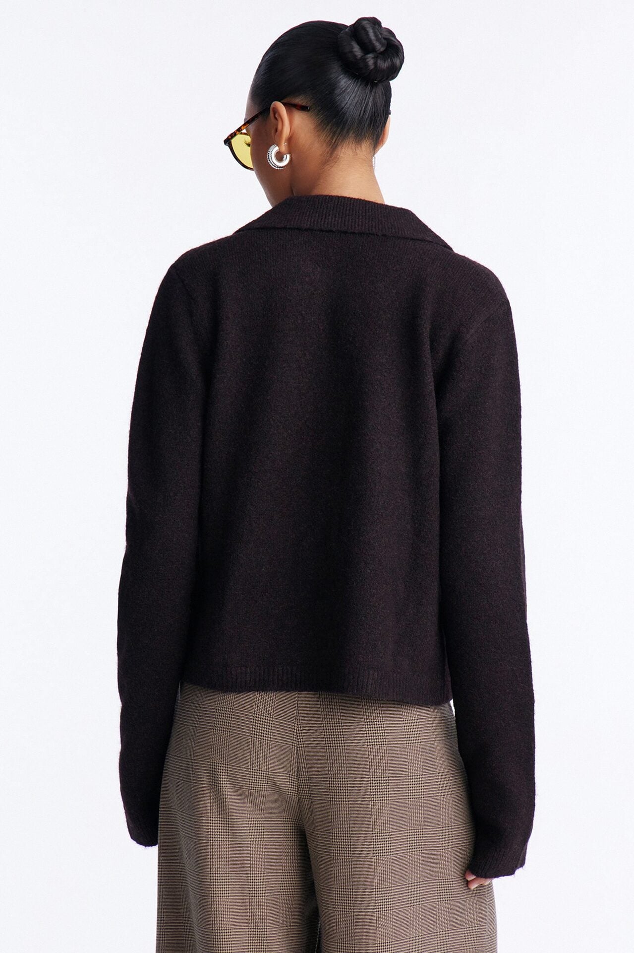 Chic And Confident Cardigan Sweater - Chocolate image 4