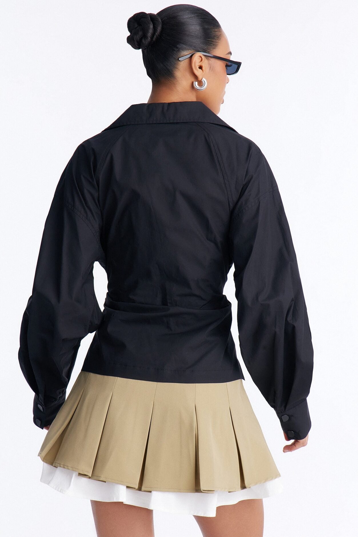Junie Oversized Button Down Top - Black image 4