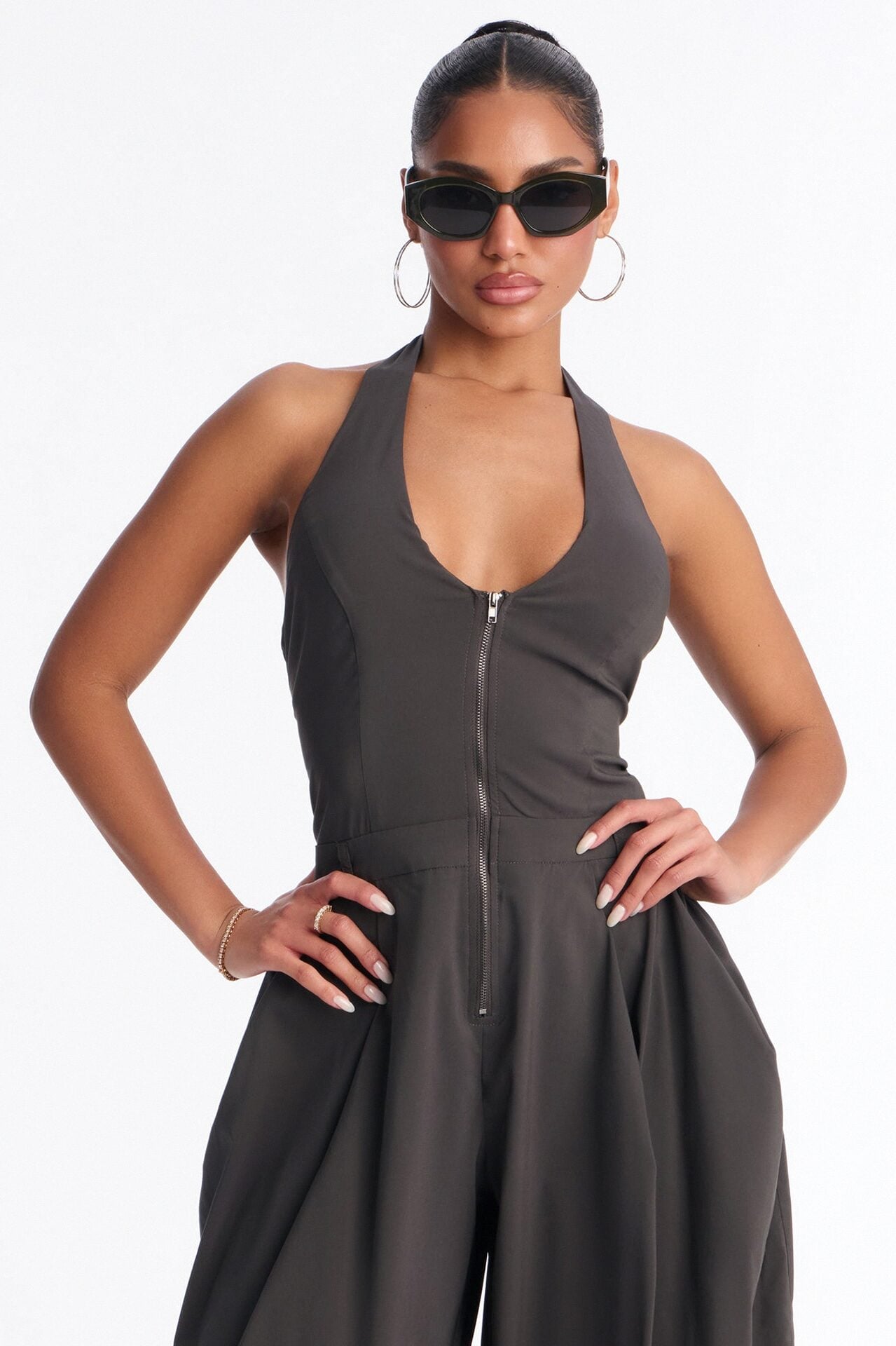 Alyssia Balloon Leg Jumpsuit - Charcoal image 2