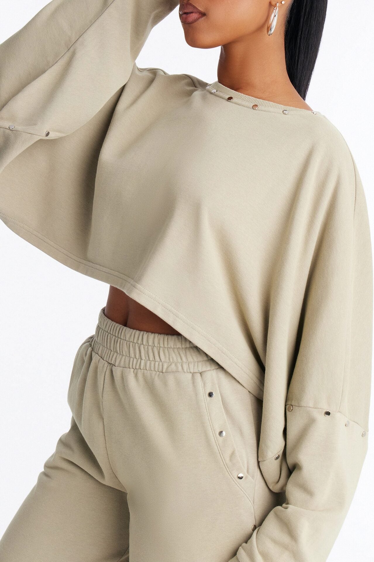 Charlie Washed Studded Pant Set - Sage image 3