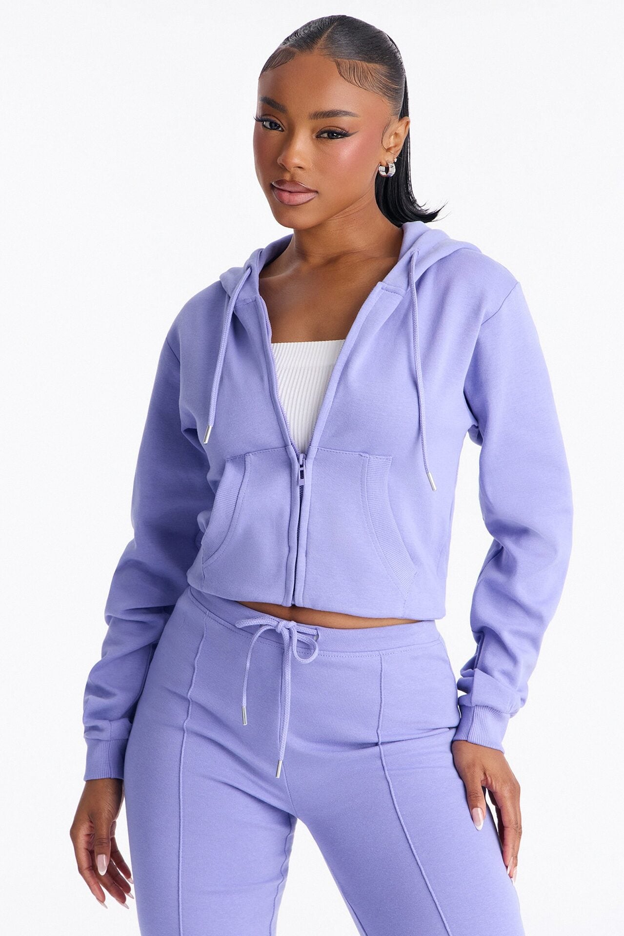 Ready To Go Zip Up Pant Set - Periwinkle image 3