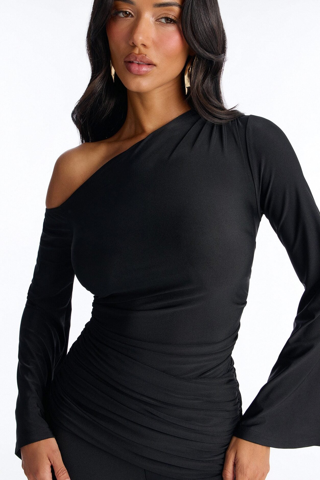 Kalania Ruched Capri Catsuit - Black image 3